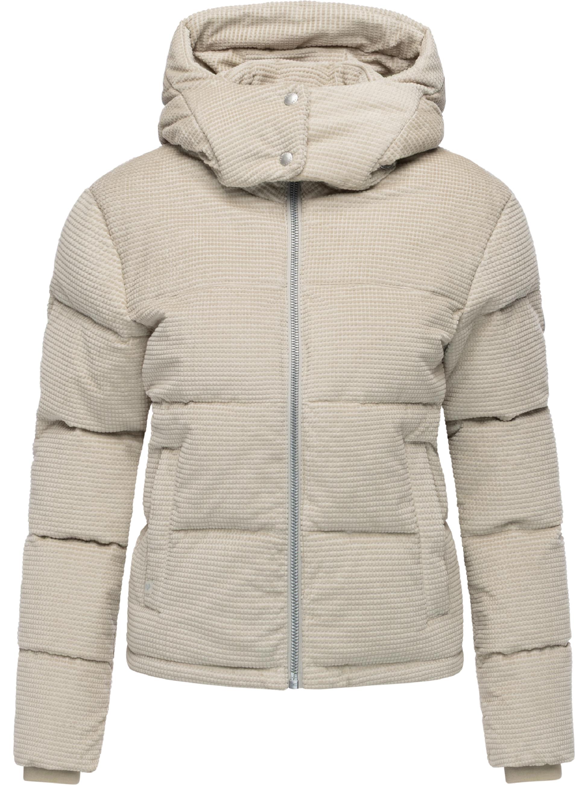 Wasserdichte Winterjacke aus Kord mit abnehmbarer Kapuze "Roobie Cordy" Bone