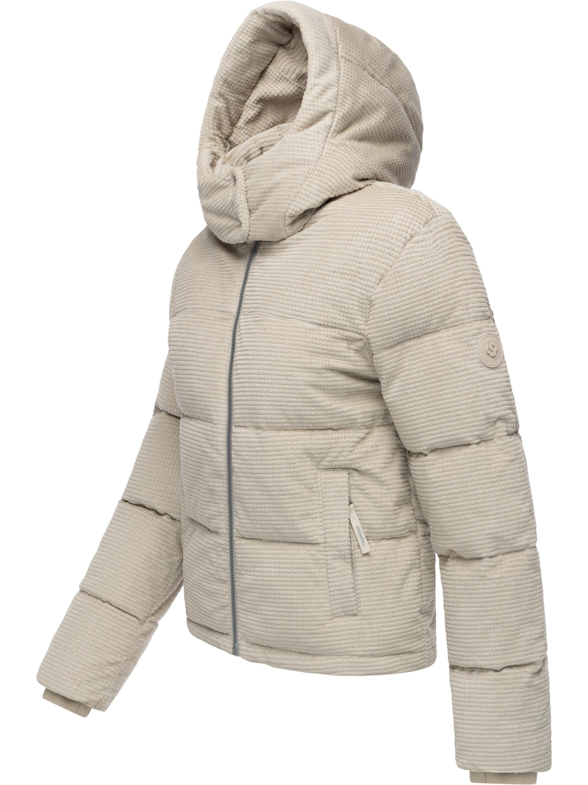 Wasserdichte Winterjacke aus Kord mit abnehmbarer Kapuze "Roobie Cordy" Bone