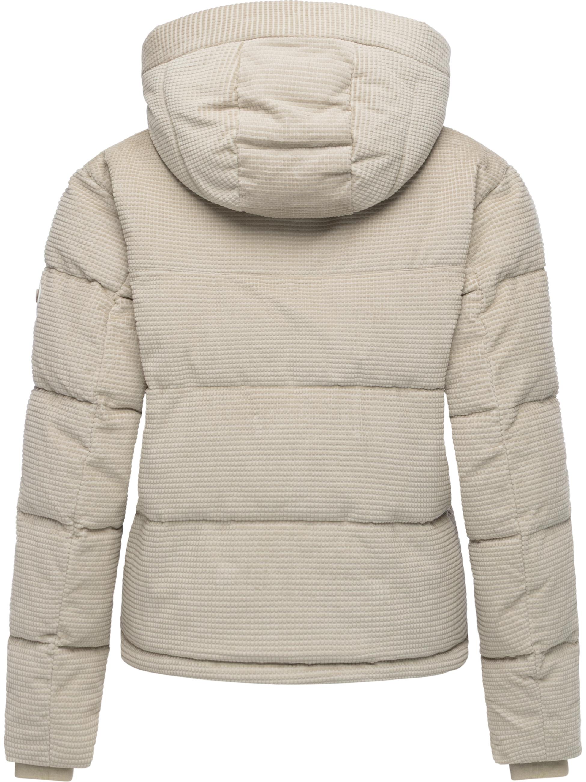 Wasserdichte Winterjacke aus Kord mit abnehmbarer Kapuze "Roobie Cordy" Bone