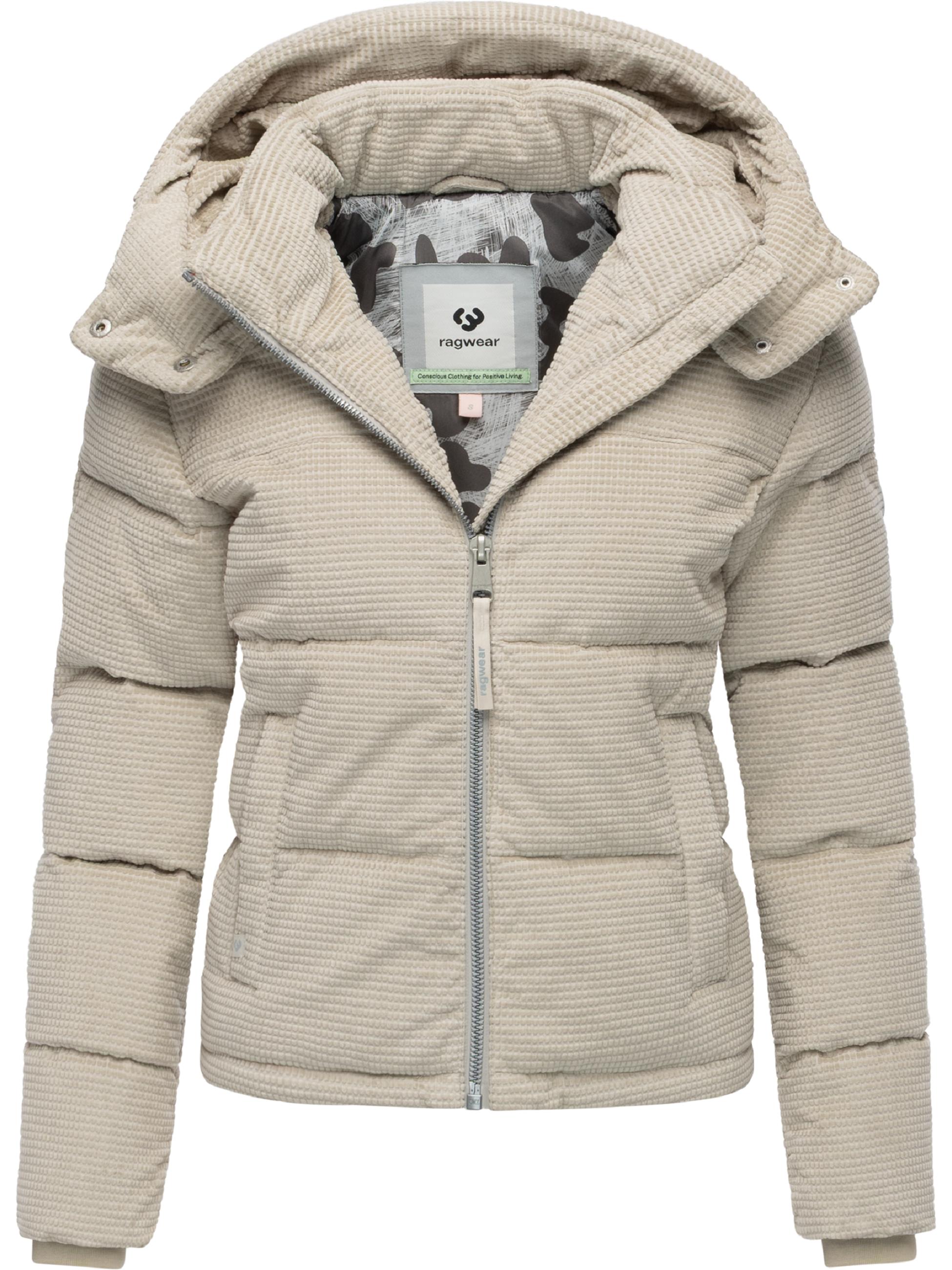Wasserdichte Winterjacke aus Kord mit abnehmbarer Kapuze "Roobie Cordy" Bone