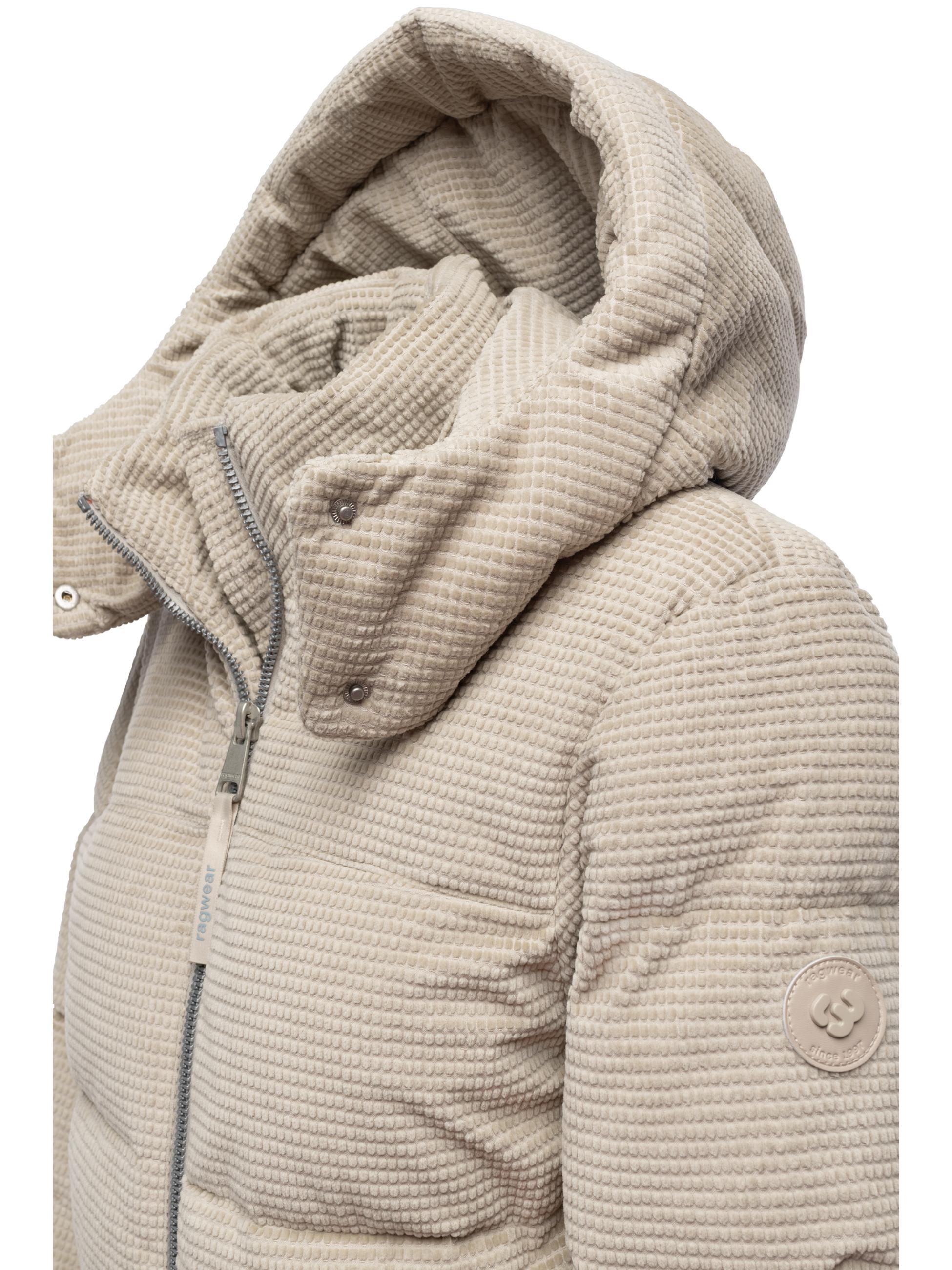 Wasserdichte Winterjacke aus Kord mit abnehmbarer Kapuze "Roobie Cordy" Bone