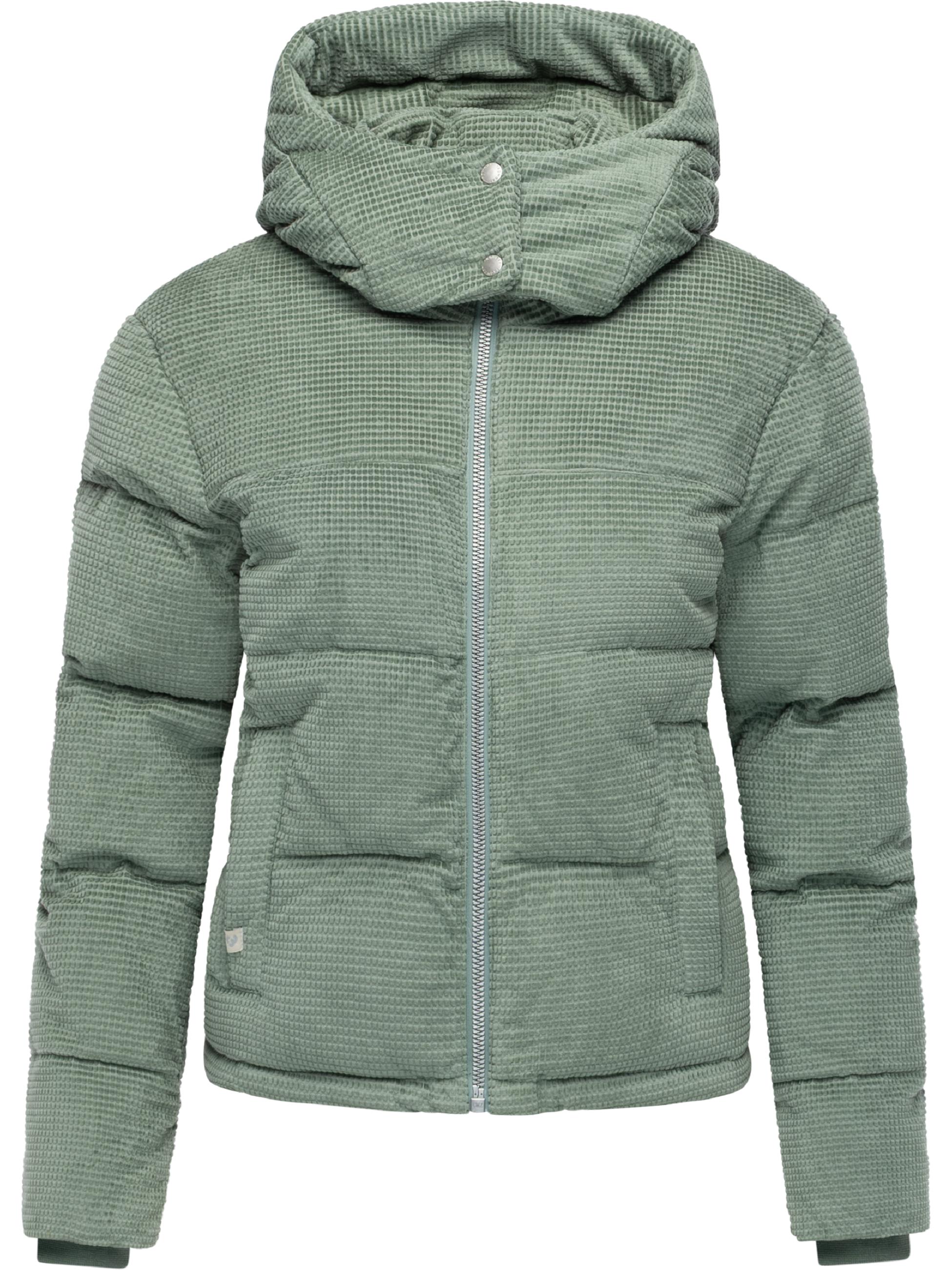 Wasserdichte Winterjacke aus Kord mit abnehmbarer Kapuze "Roobie Cordy" Dusty Green