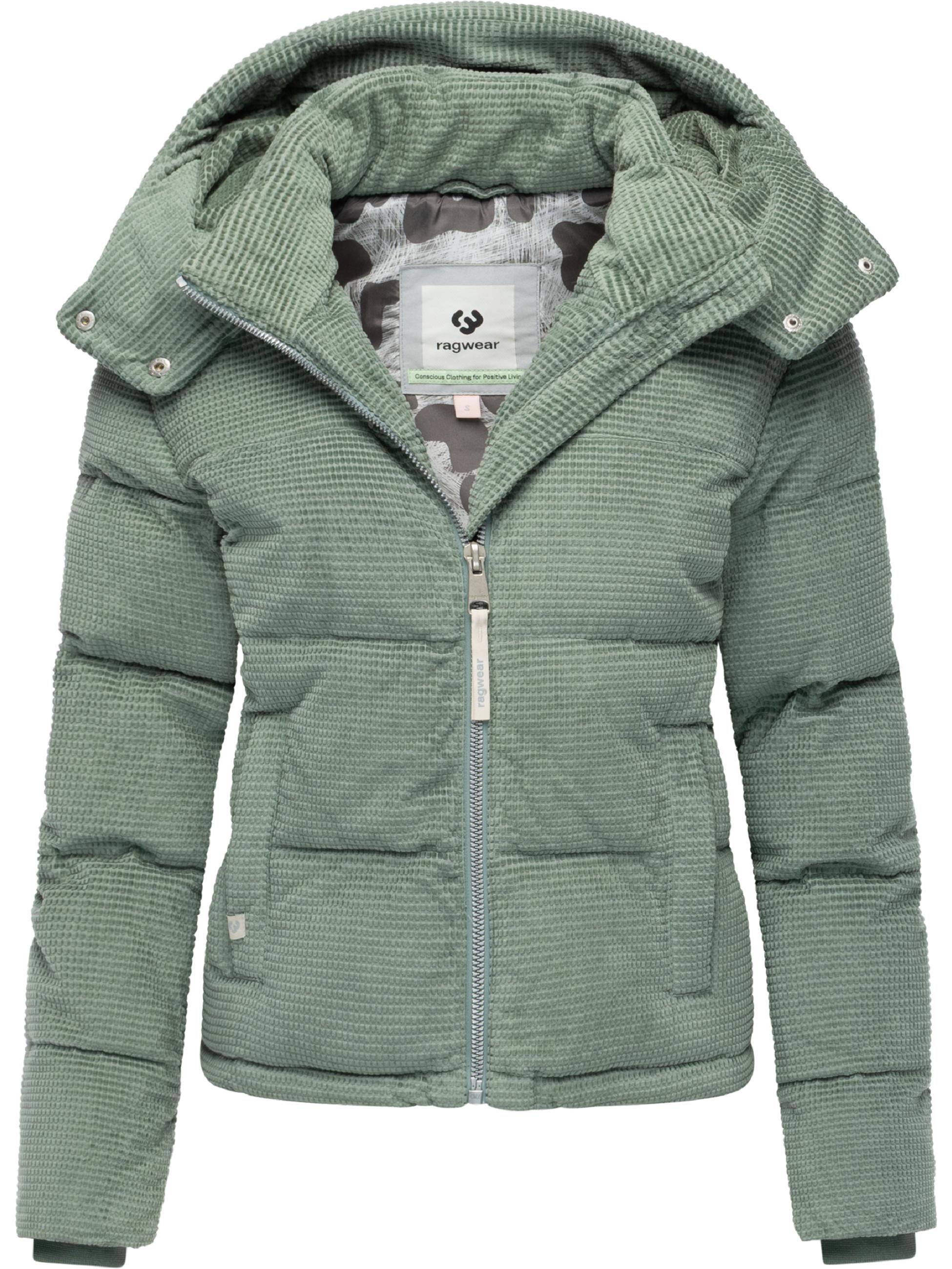 Wasserdichte Winterjacke aus Kord mit abnehmbarer Kapuze "Roobie Cordy" Dusty Green