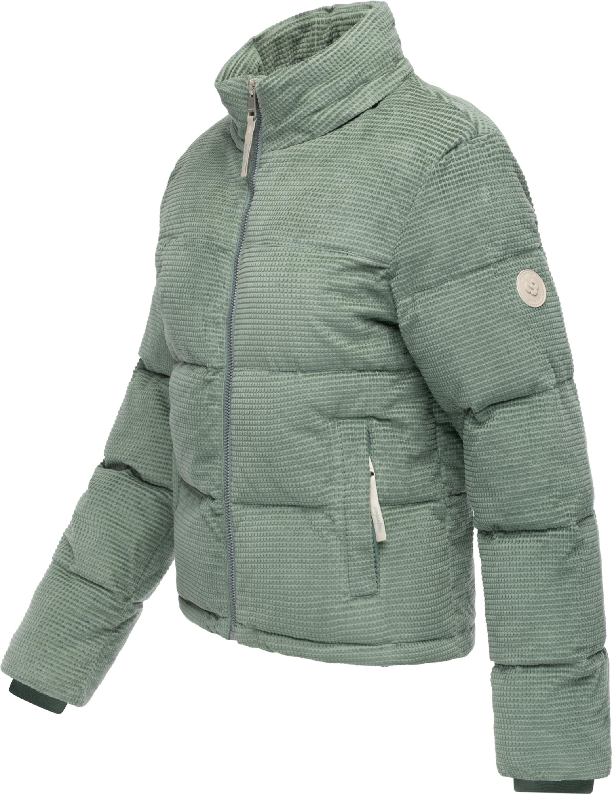 Wasserdichte Winterjacke aus Kord mit abnehmbarer Kapuze "Roobie Cordy" Dusty Green