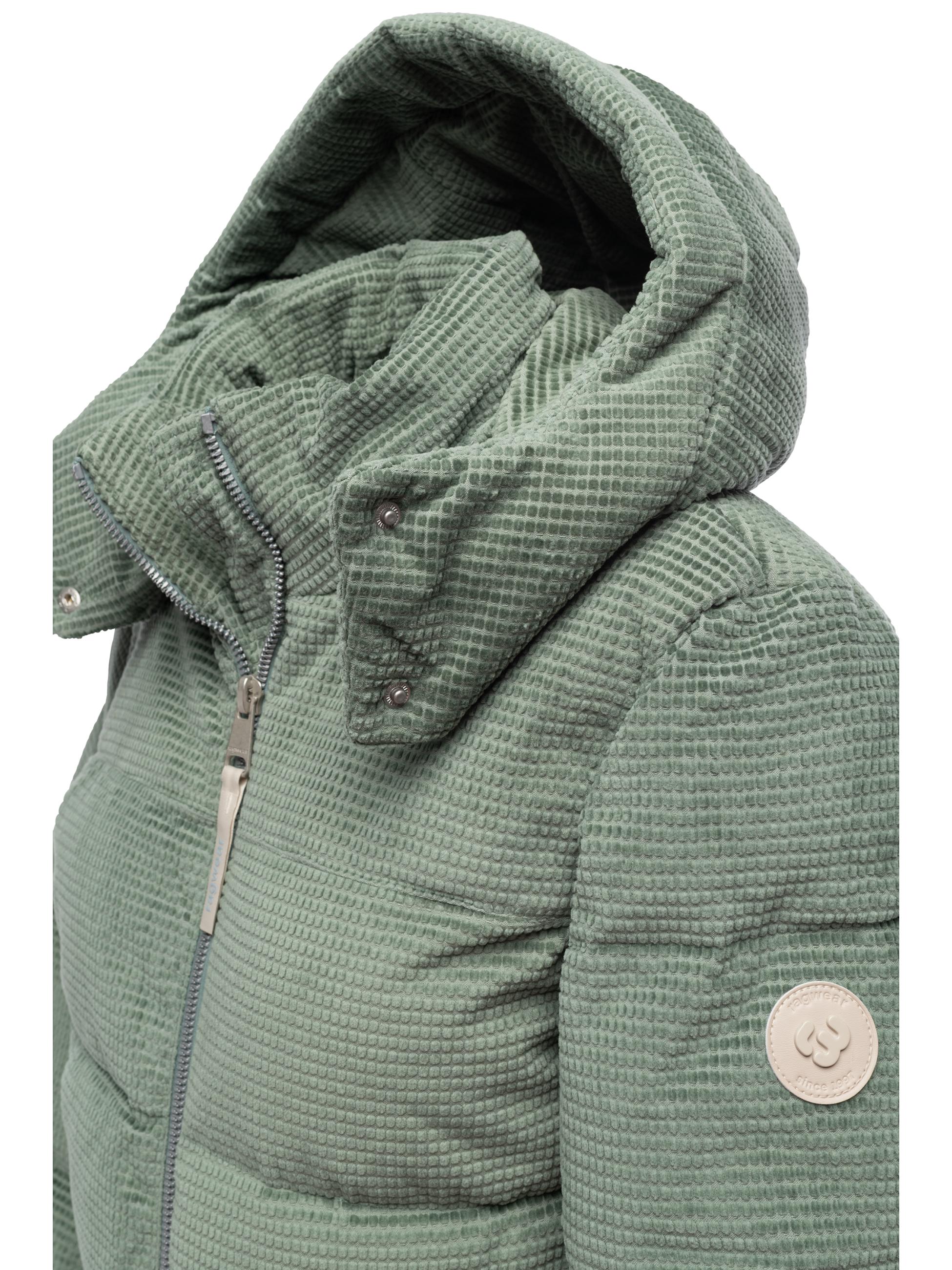 Wasserdichte Winterjacke aus Kord mit abnehmbarer Kapuze "Roobie Cordy" Dusty Green