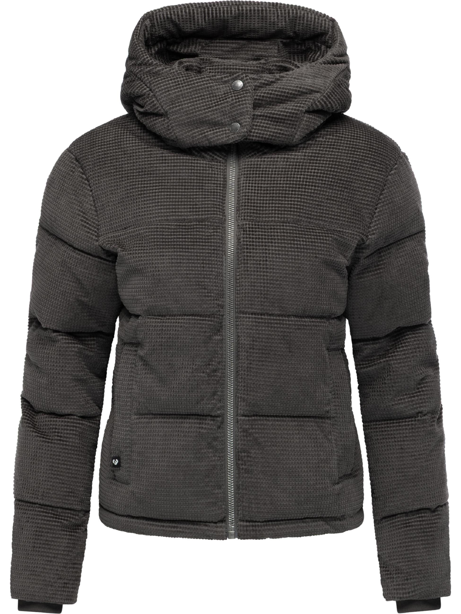 Wasserdichte Winterjacke aus Kord mit abnehmbarer Kapuze "Roobie Cordy" Stone Grey
