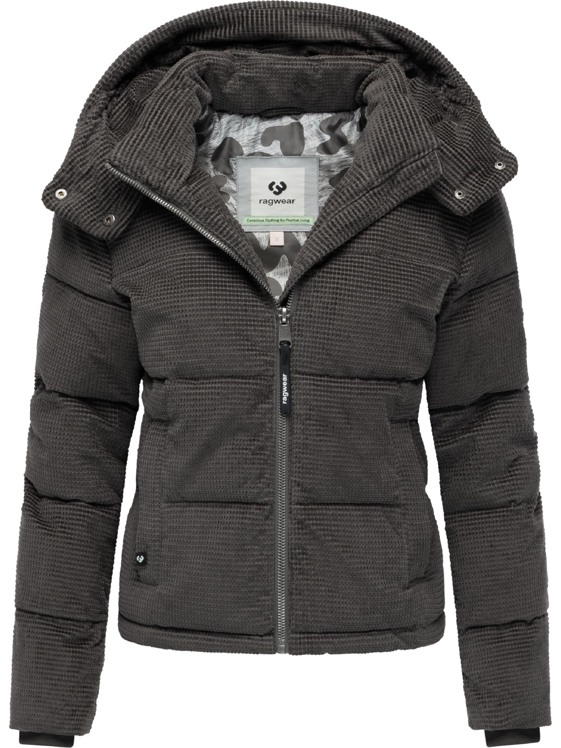 Wasserdichte Winterjacke aus Kord mit abnehmbarer Kapuze "Roobie Cordy" Stone Grey