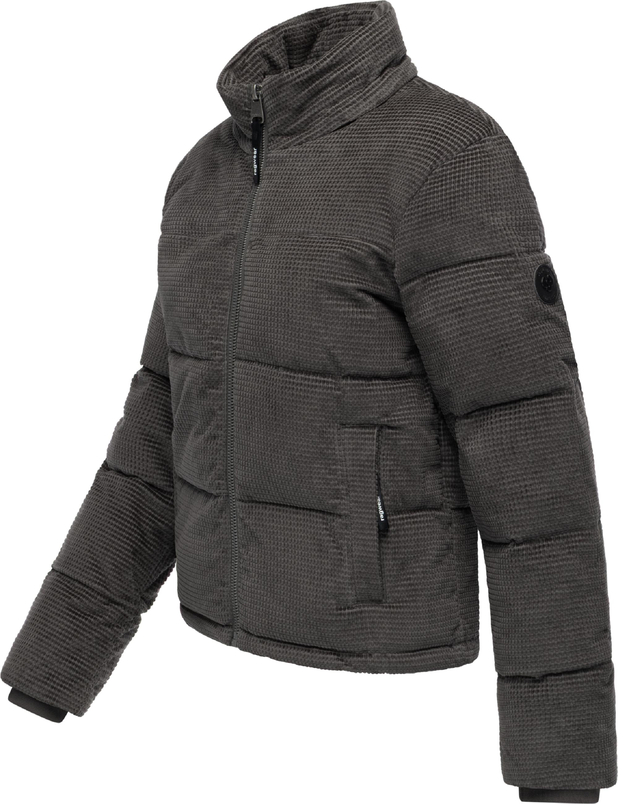 Wasserdichte Winterjacke aus Kord mit abnehmbarer Kapuze "Roobie Cordy" Stone Grey