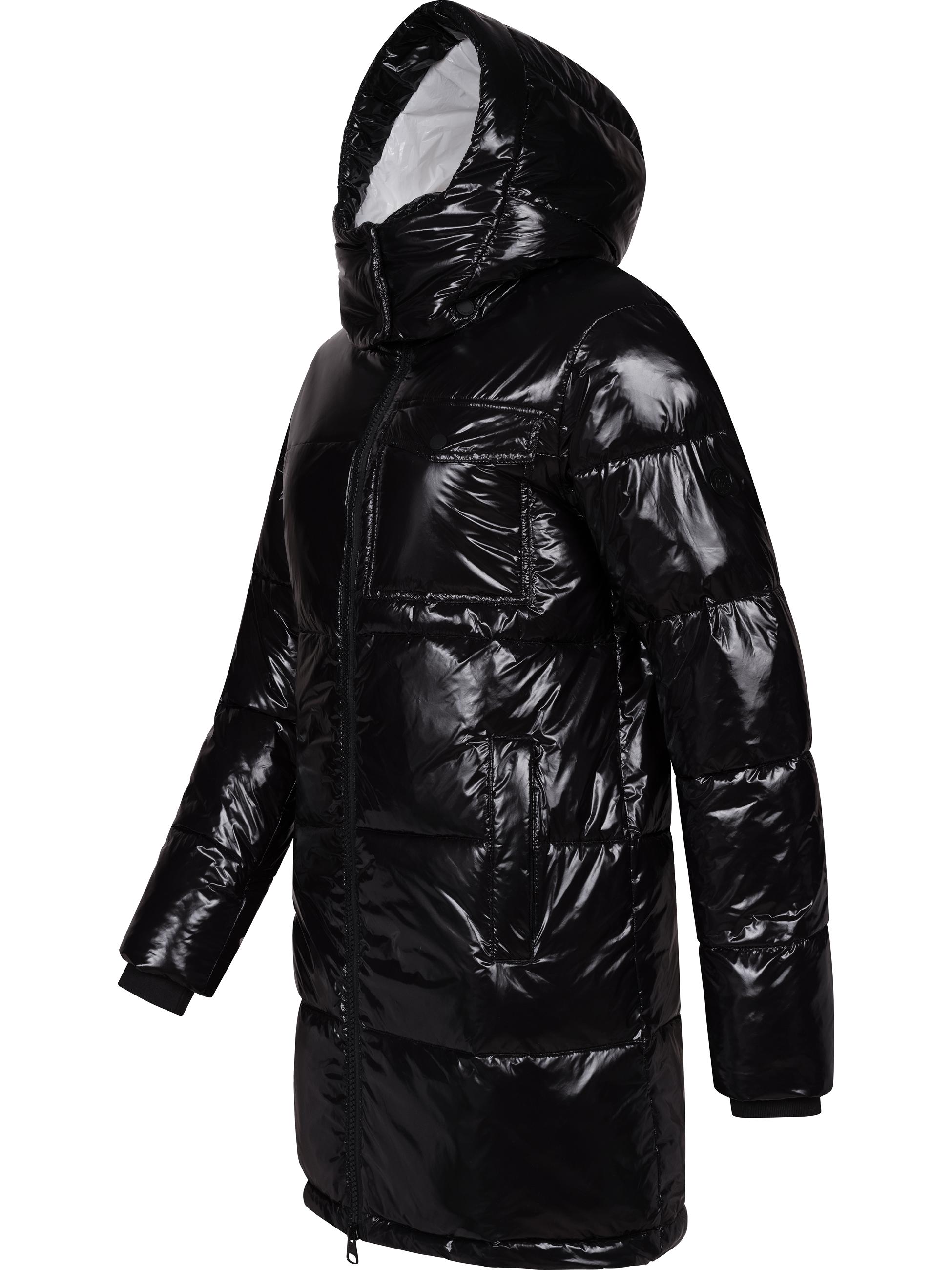 Shiny Wintermantel "Roobie Long" Black