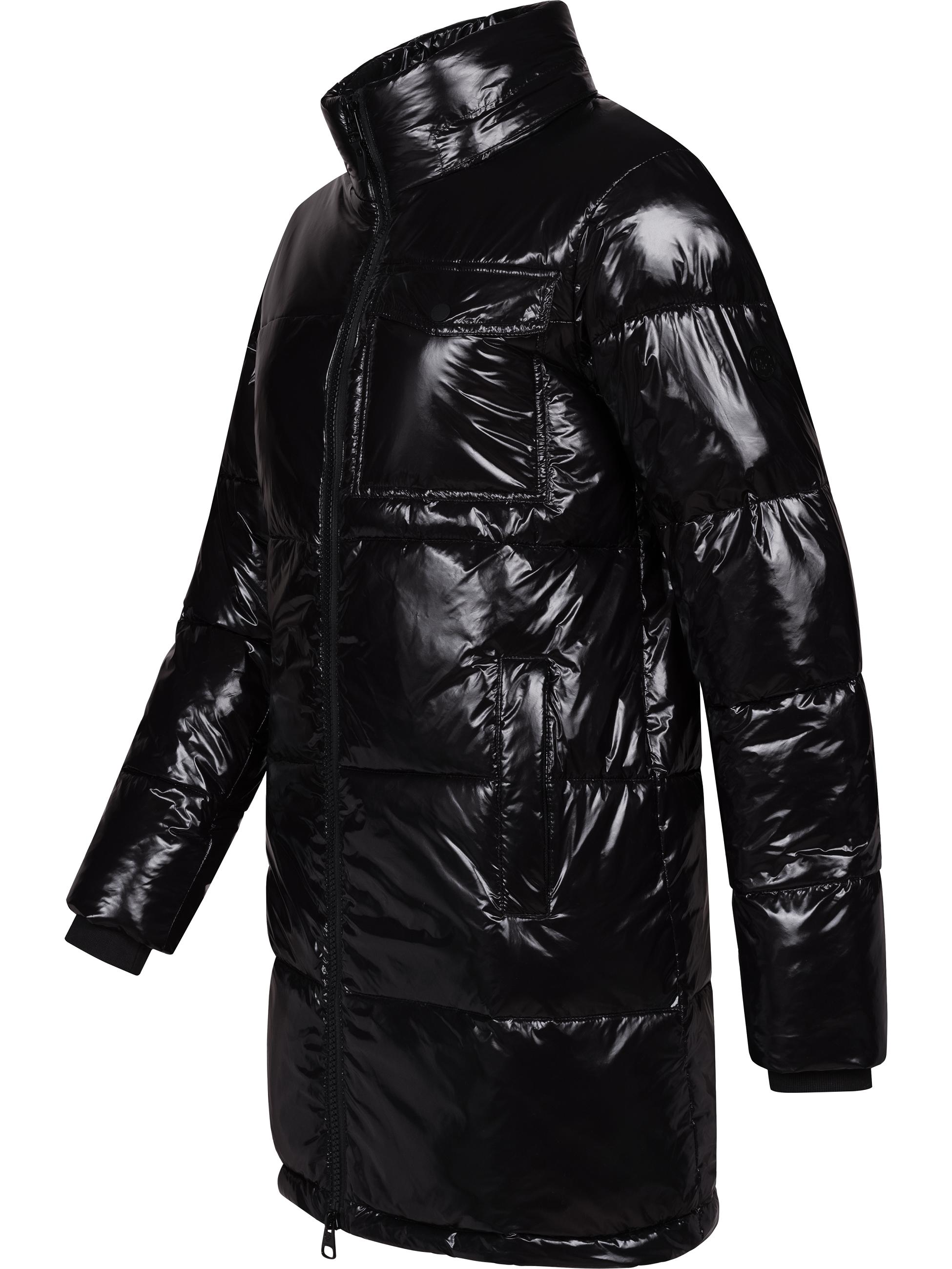 Shiny Wintermantel "Roobie Long" Black