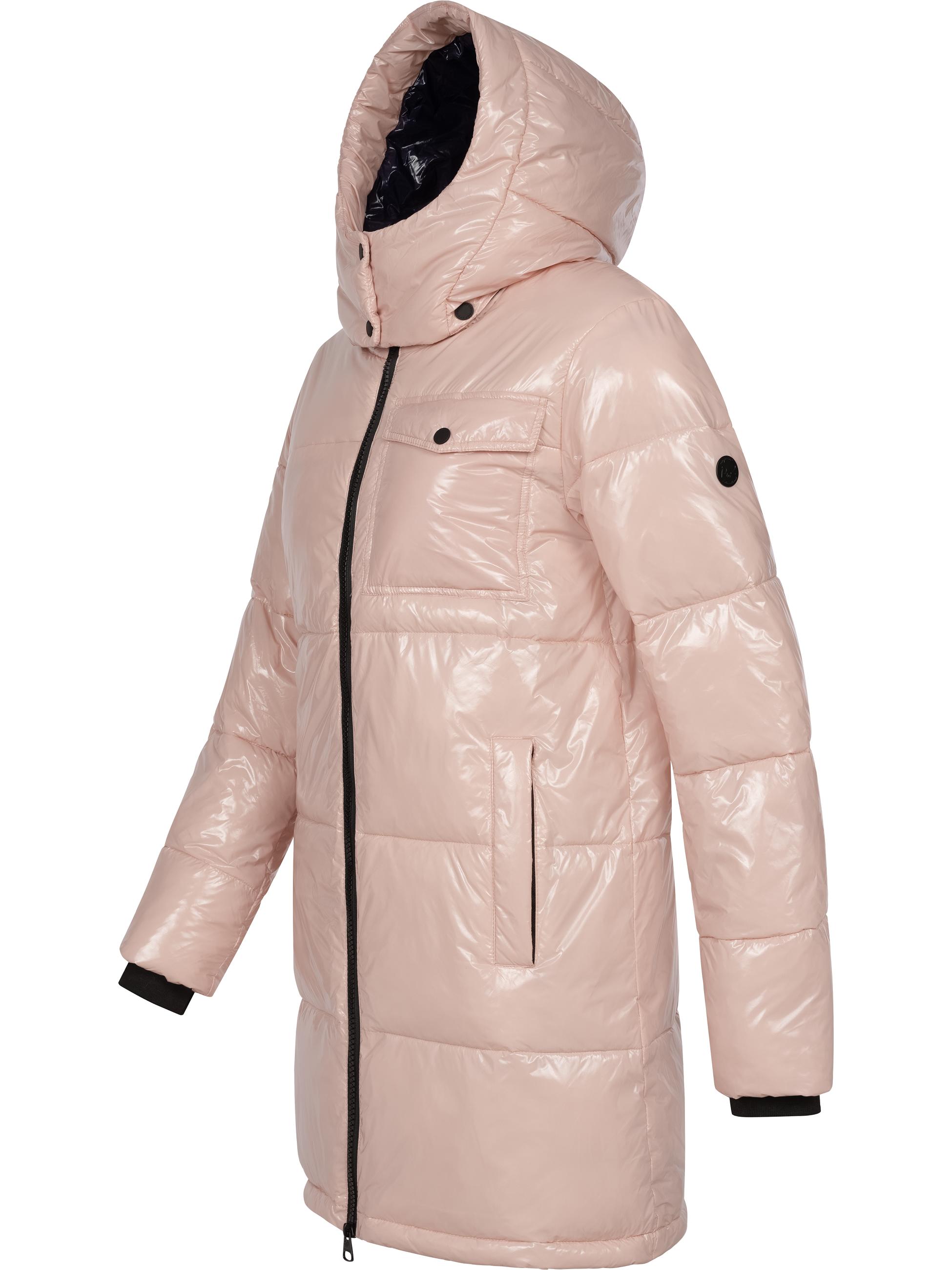 Shiny Wintermantel "Roobie Long" Light Pink