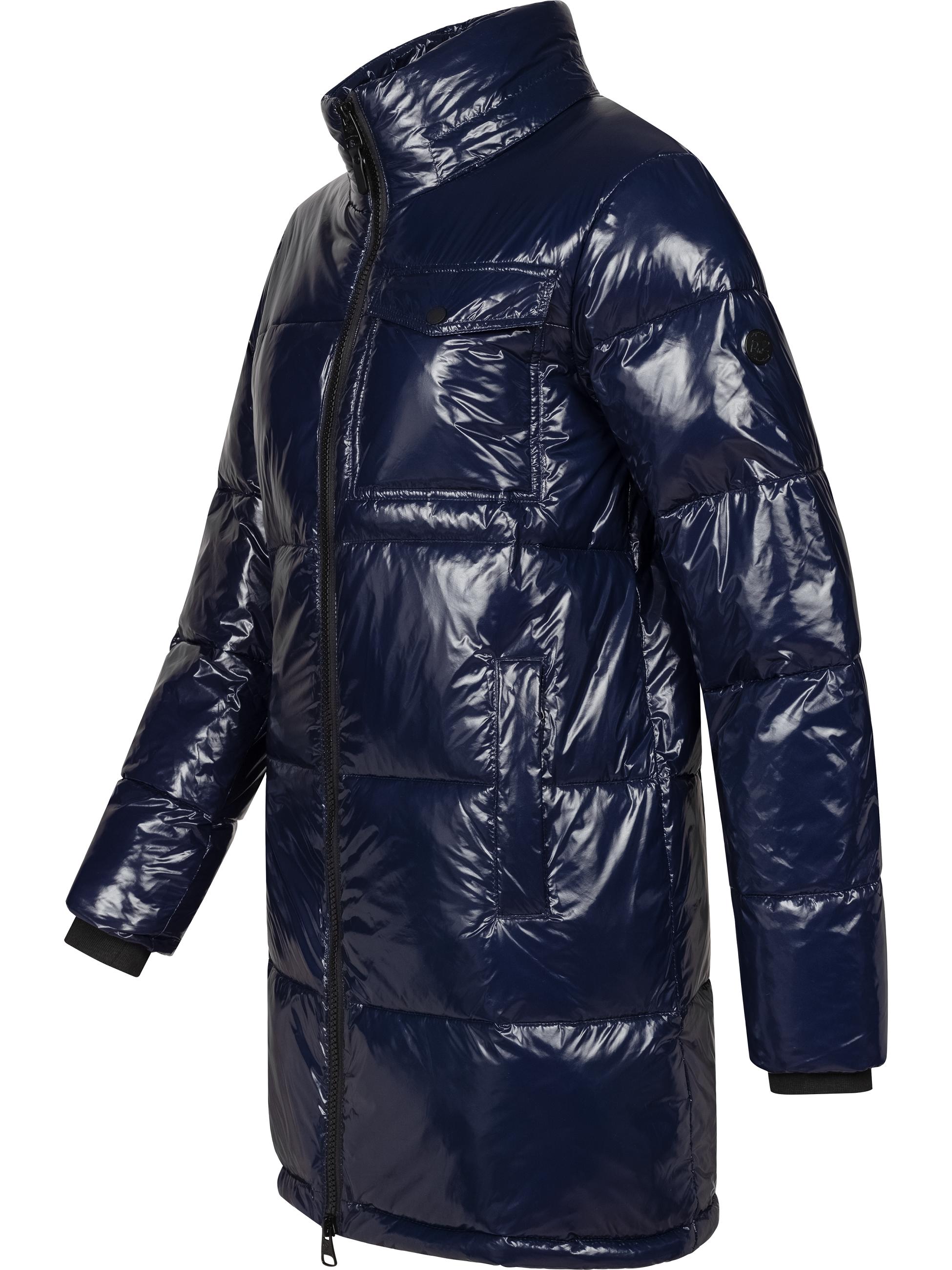 Shiny Wintermantel "Roobie Long" Navy