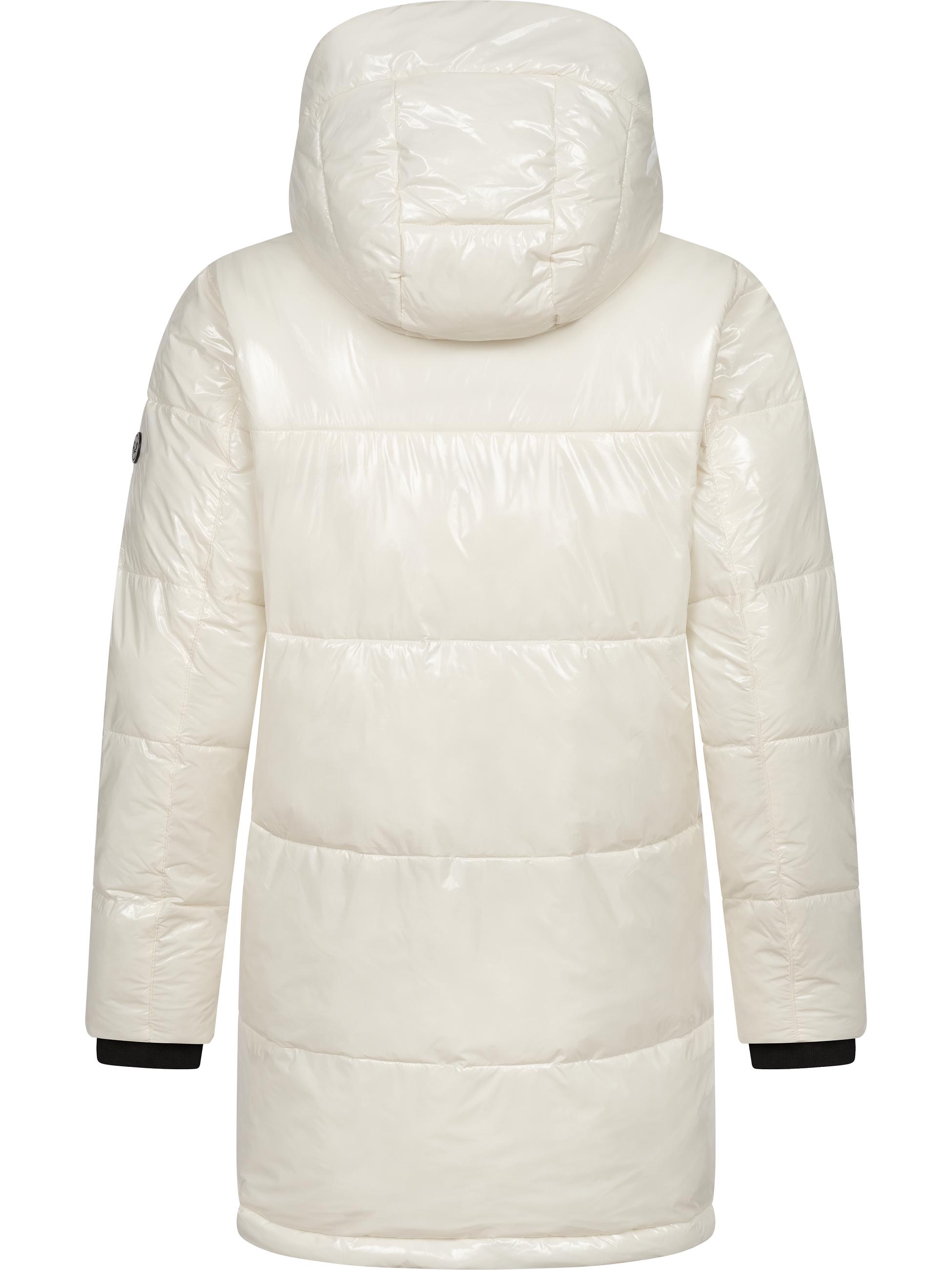 Shiny Wintermantel "Roobie Long" Off White