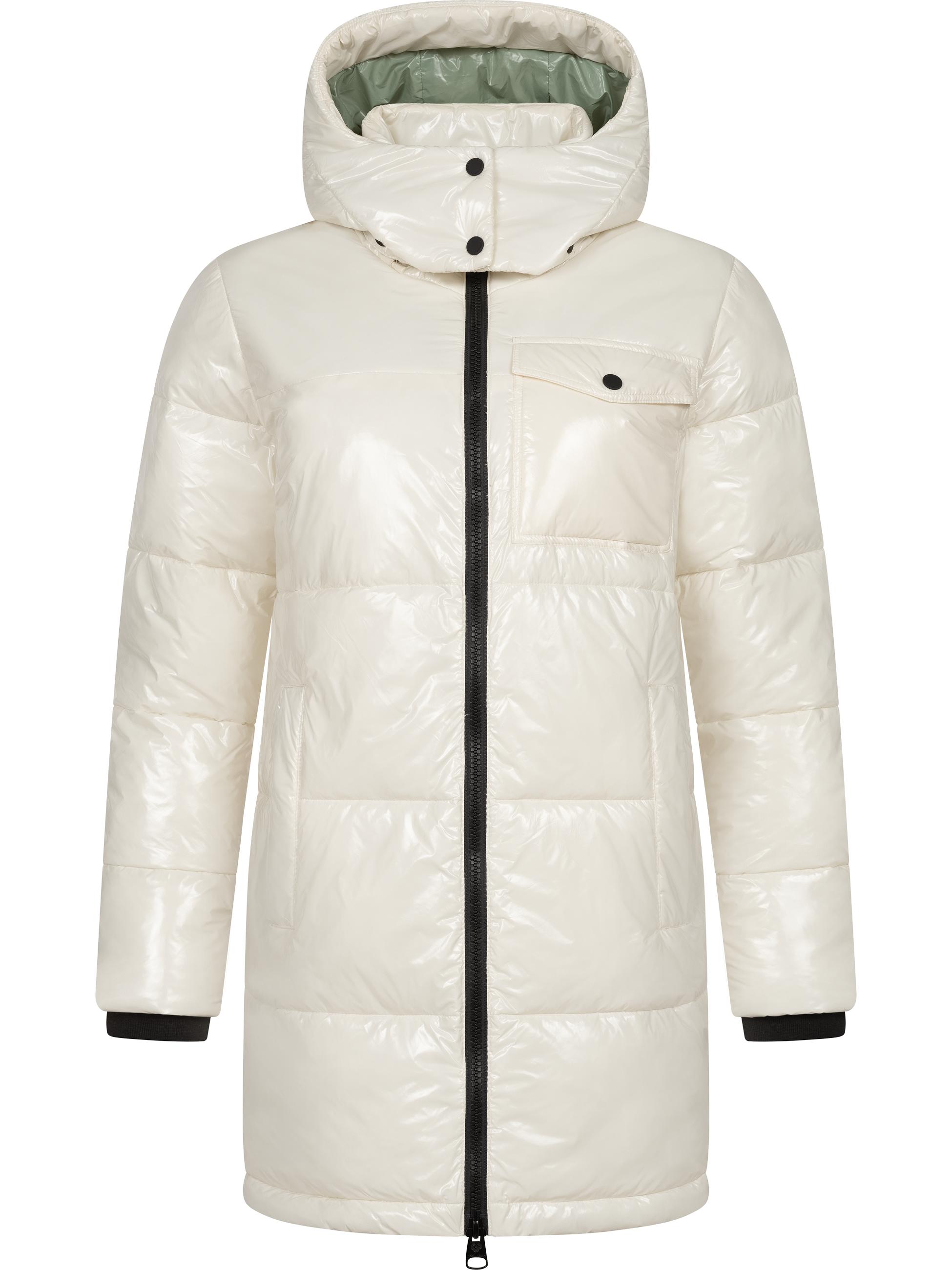 Shiny Wintermantel "Roobie Long" Off White