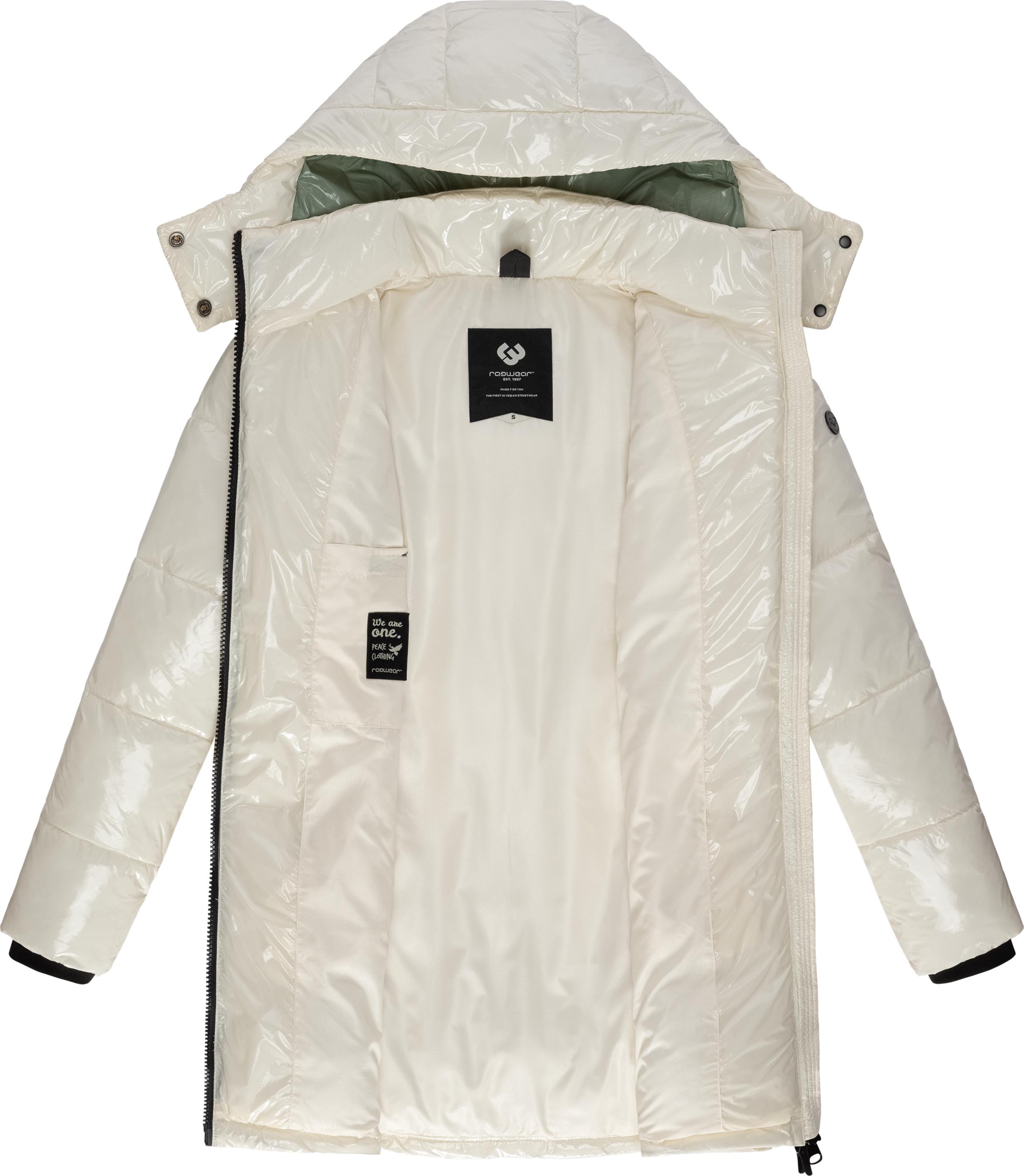 Shiny Wintermantel "Roobie Long" Off White