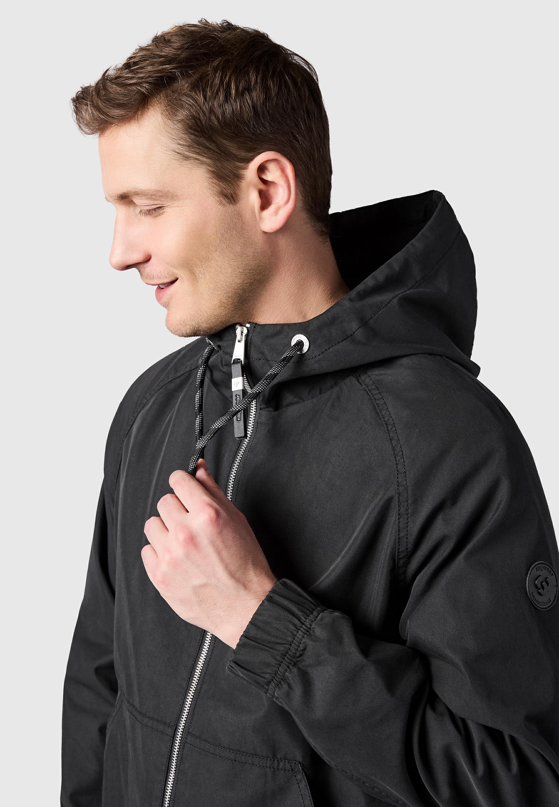 Leichte Übergangsjacke mit verstellbarer Kapuze "Roog YOUMODO" Black