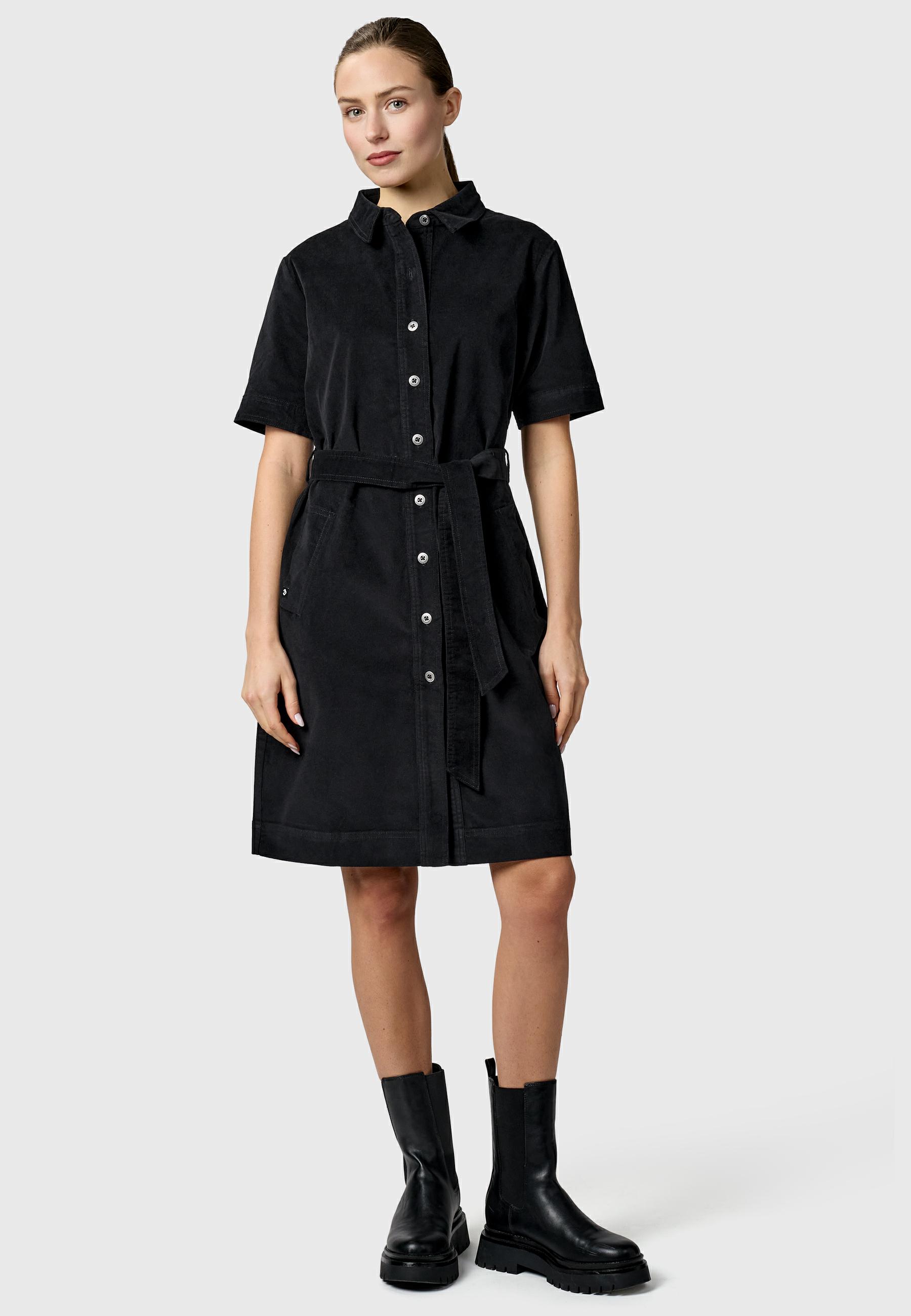 Kordkleid mit Hemdkragen "Rozyna Cordy YOUMODO" Black