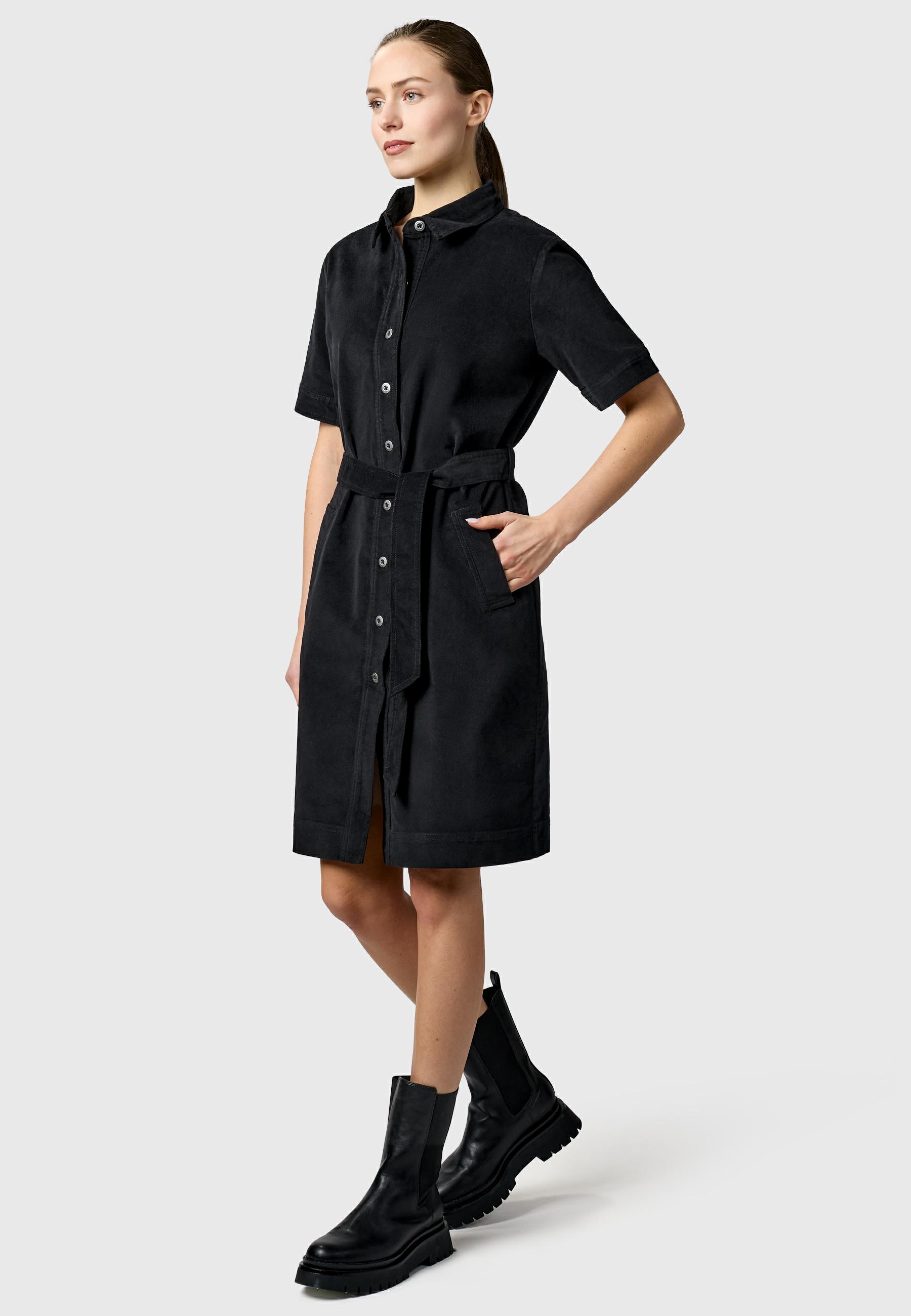 Kordkleid mit Hemdkragen "Rozyna Cordy YOUMODO" Black