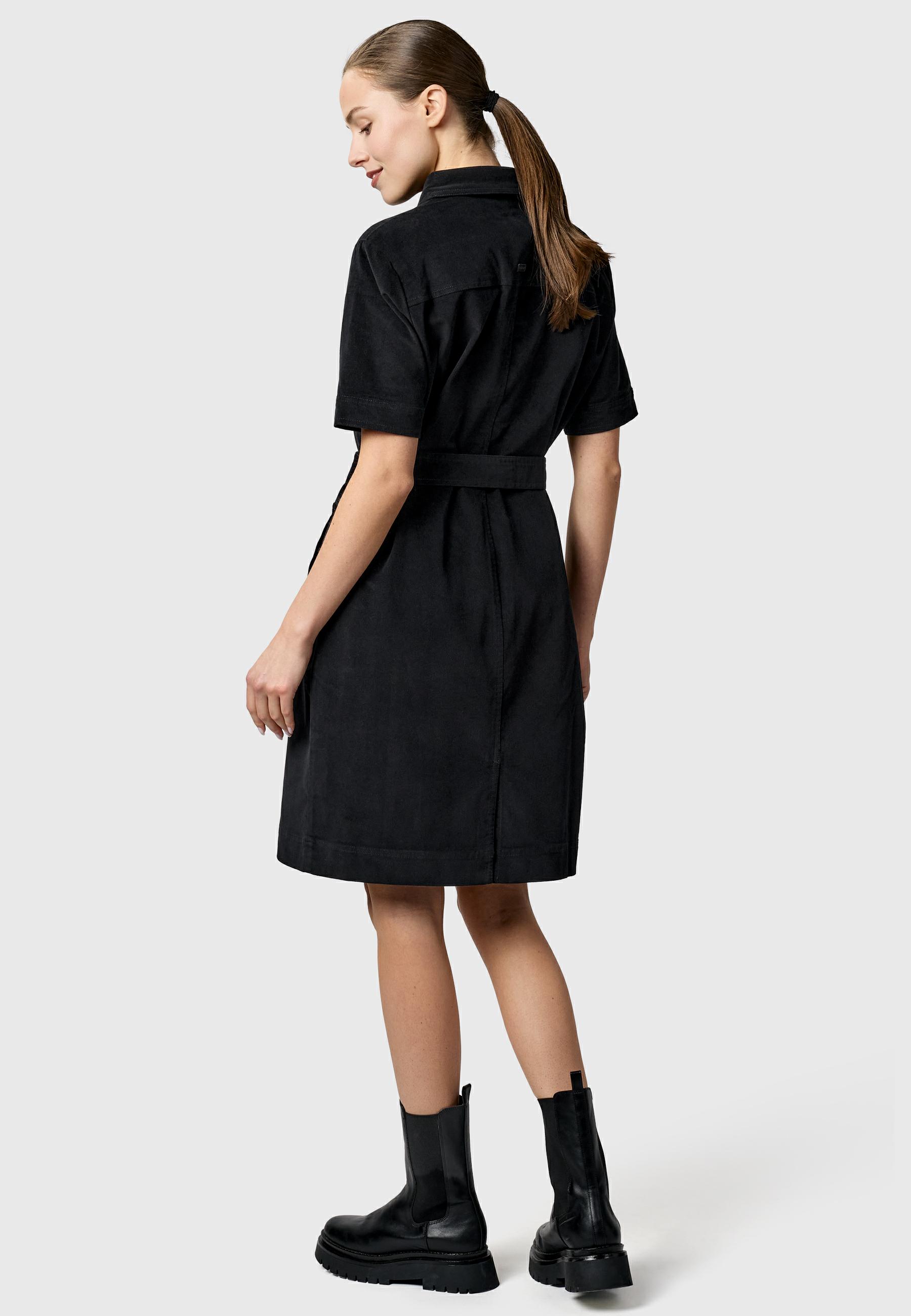 Kordkleid mit Hemdkragen "Rozyna Cordy YOUMODO" Black
