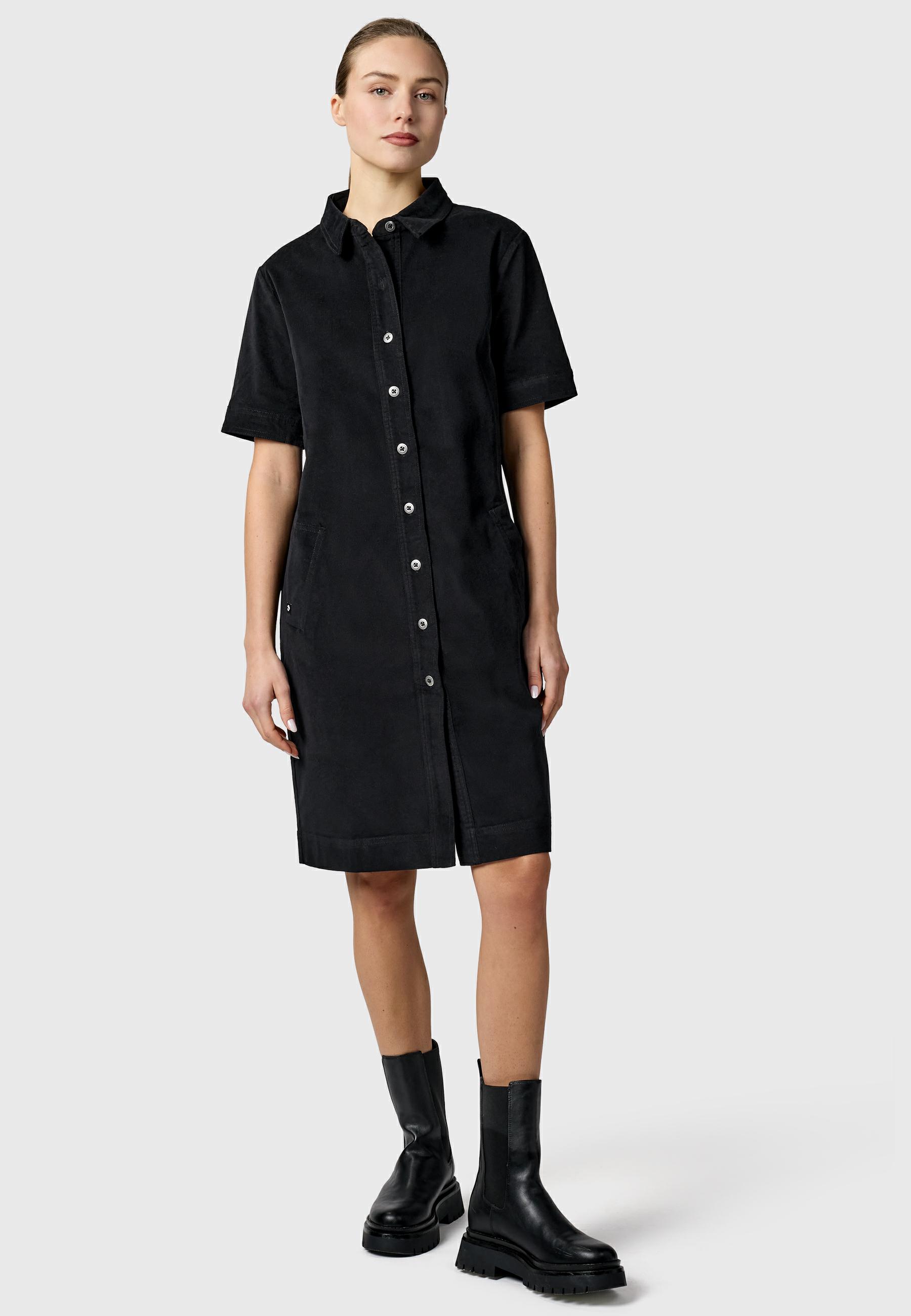 Kordkleid mit Hemdkragen "Rozyna Cordy YOUMODO" Black