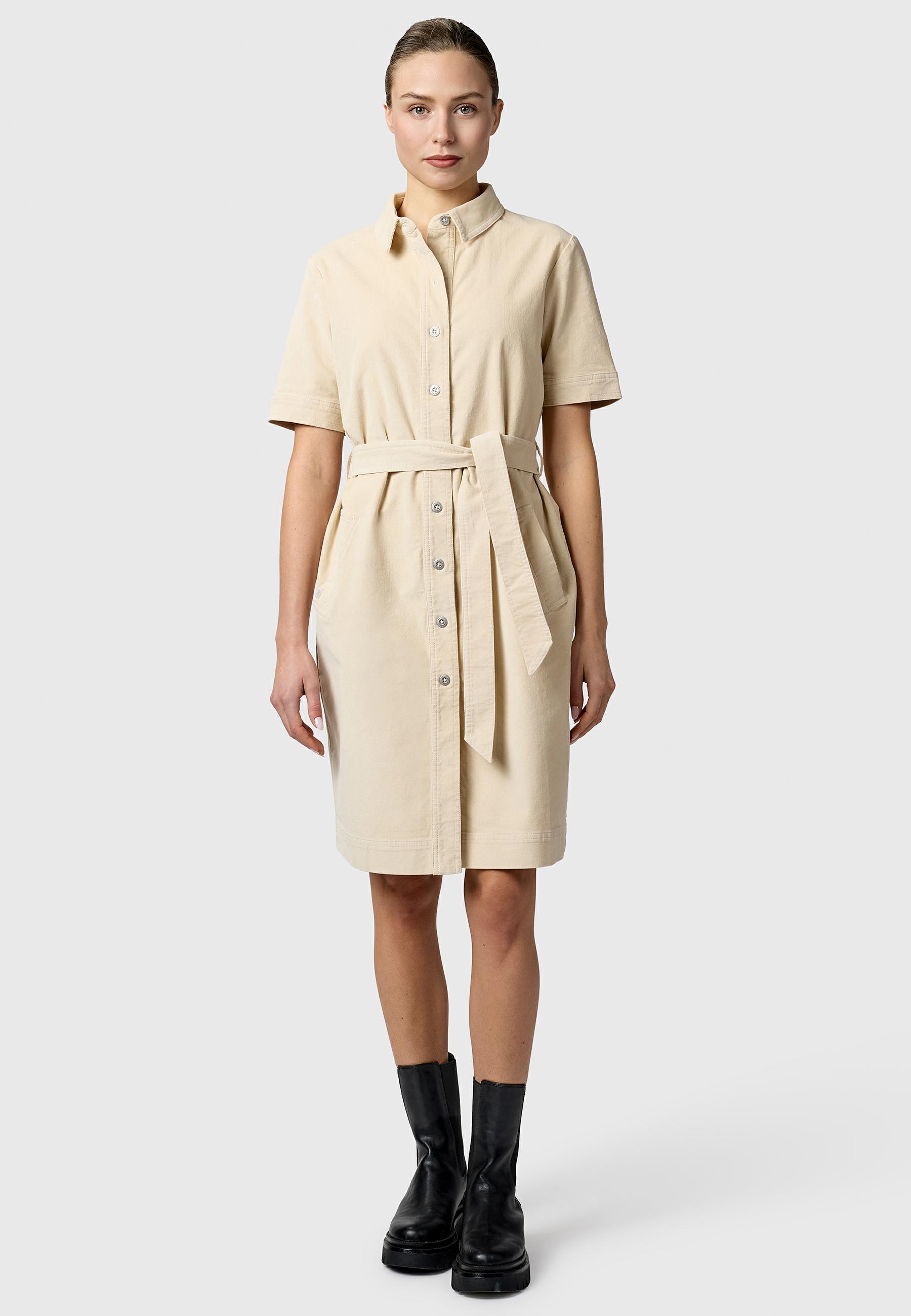 Kordkleid mit Hemdkragen "Rozyna Cordy YOUMODO" Ecru