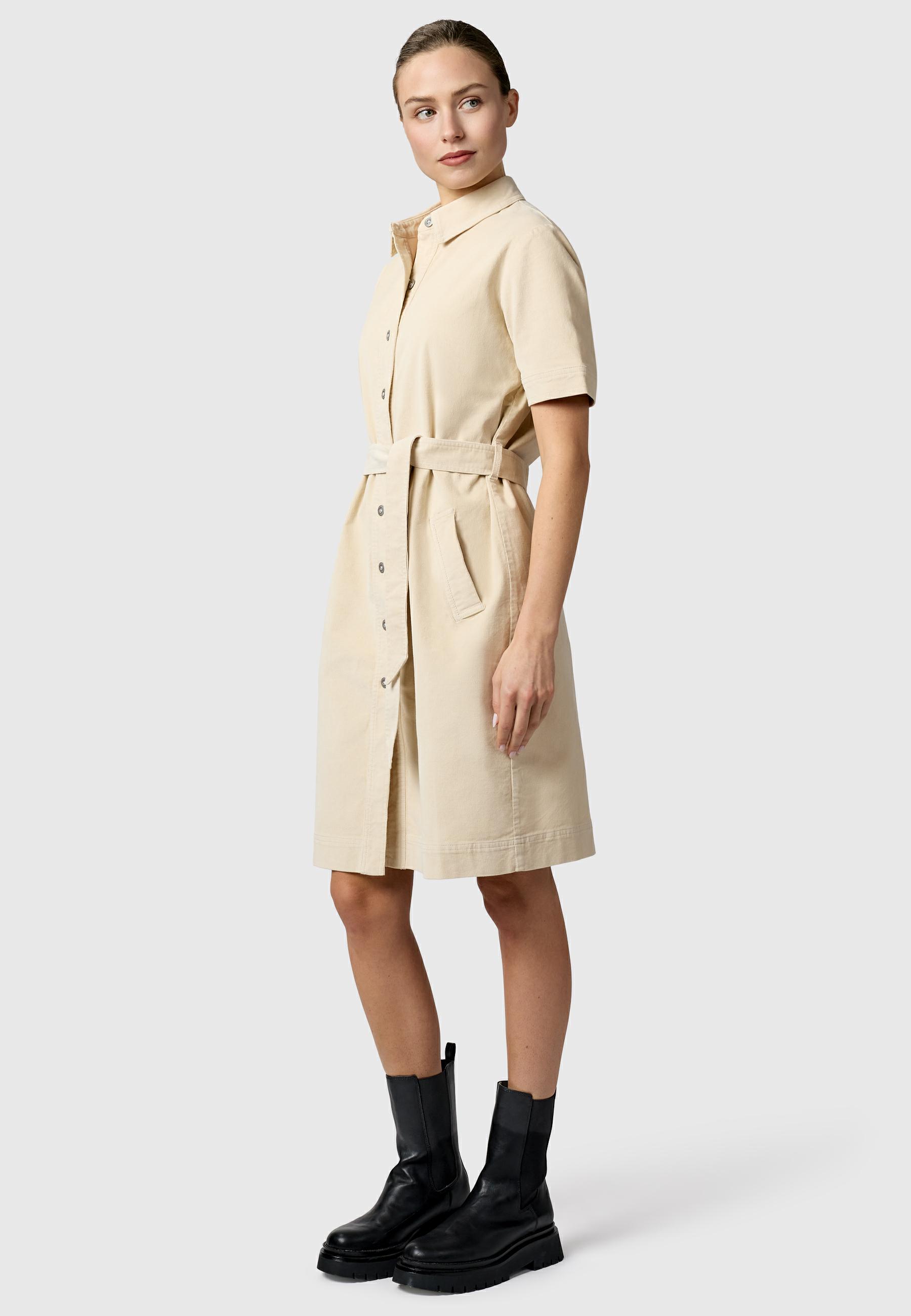 Kordkleid mit Hemdkragen "Rozyna Cordy YOUMODO" Ecru