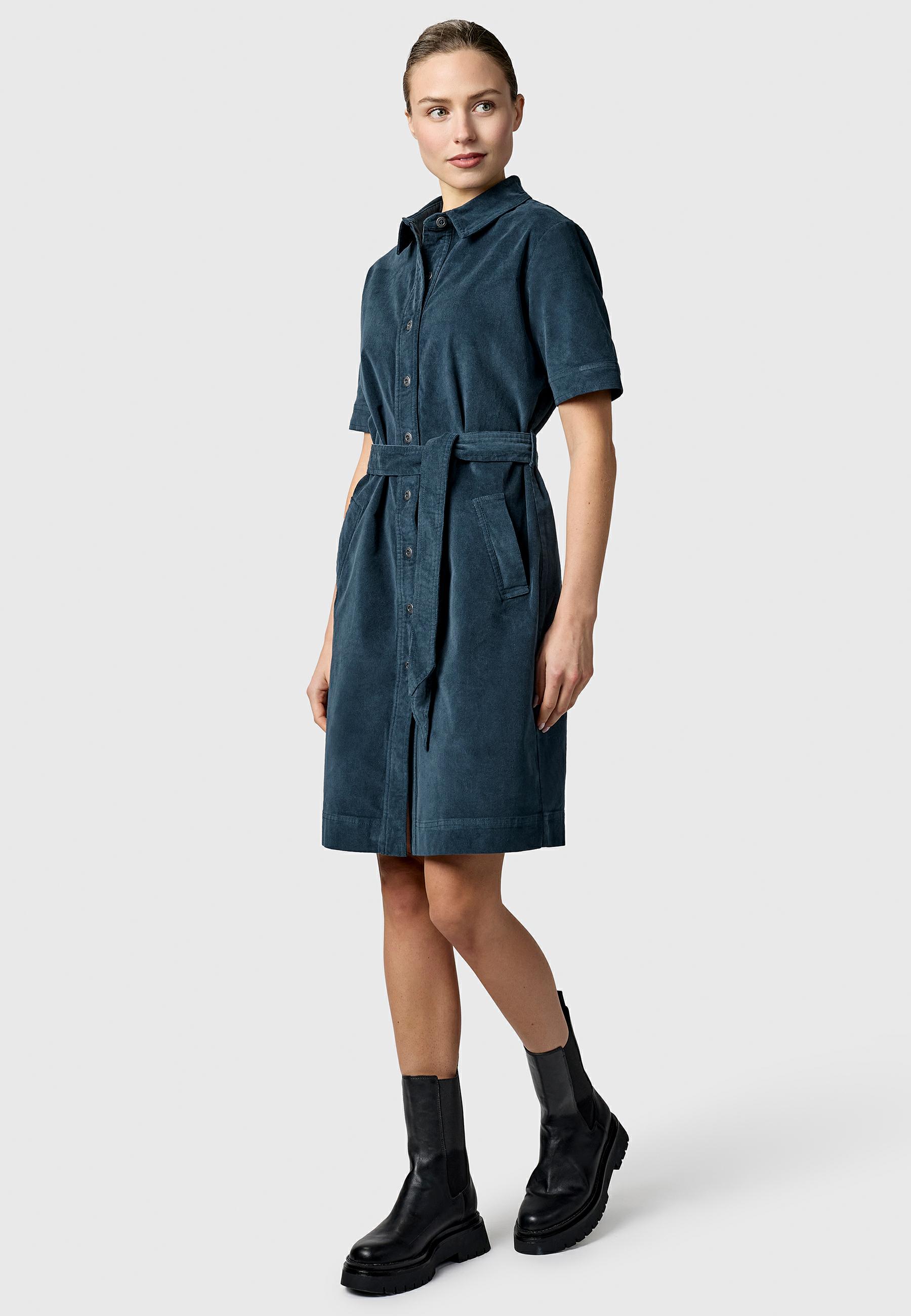 Kordkleid mit Hemdkragen "Rozyna Cordy YOUMODO" Petrol
