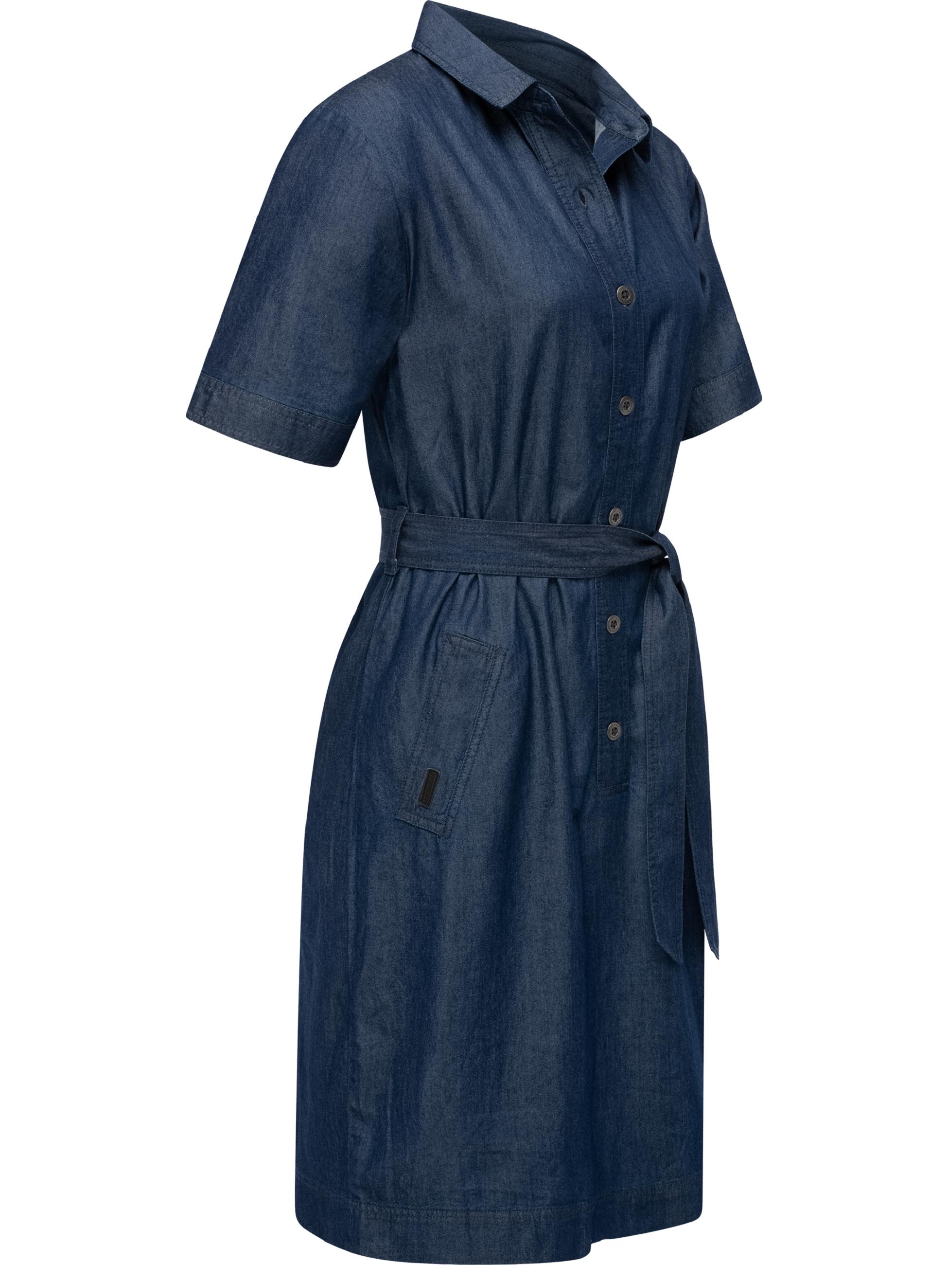 Midikleid mit Haifisch-Kragen "Rozyna Denim" Dark Blue Denim