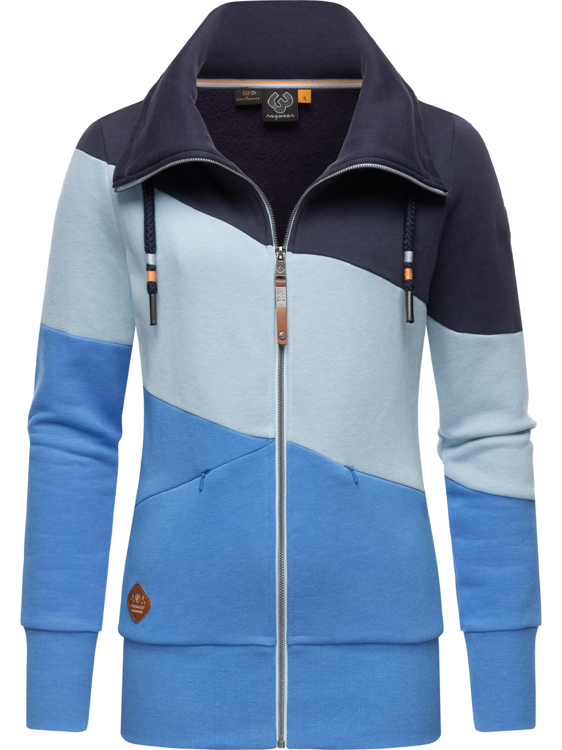 gestreifte Zip-Sweatjacke "Rumika Zip" Blue