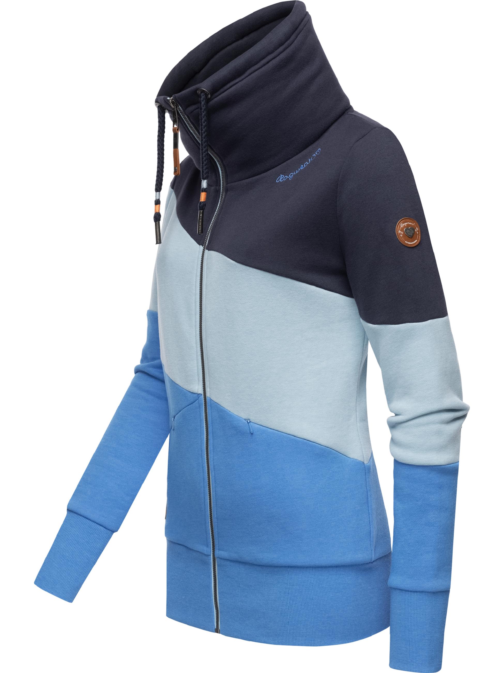 gestreifte Zip-Sweatjacke "Rumika Zip" Blue