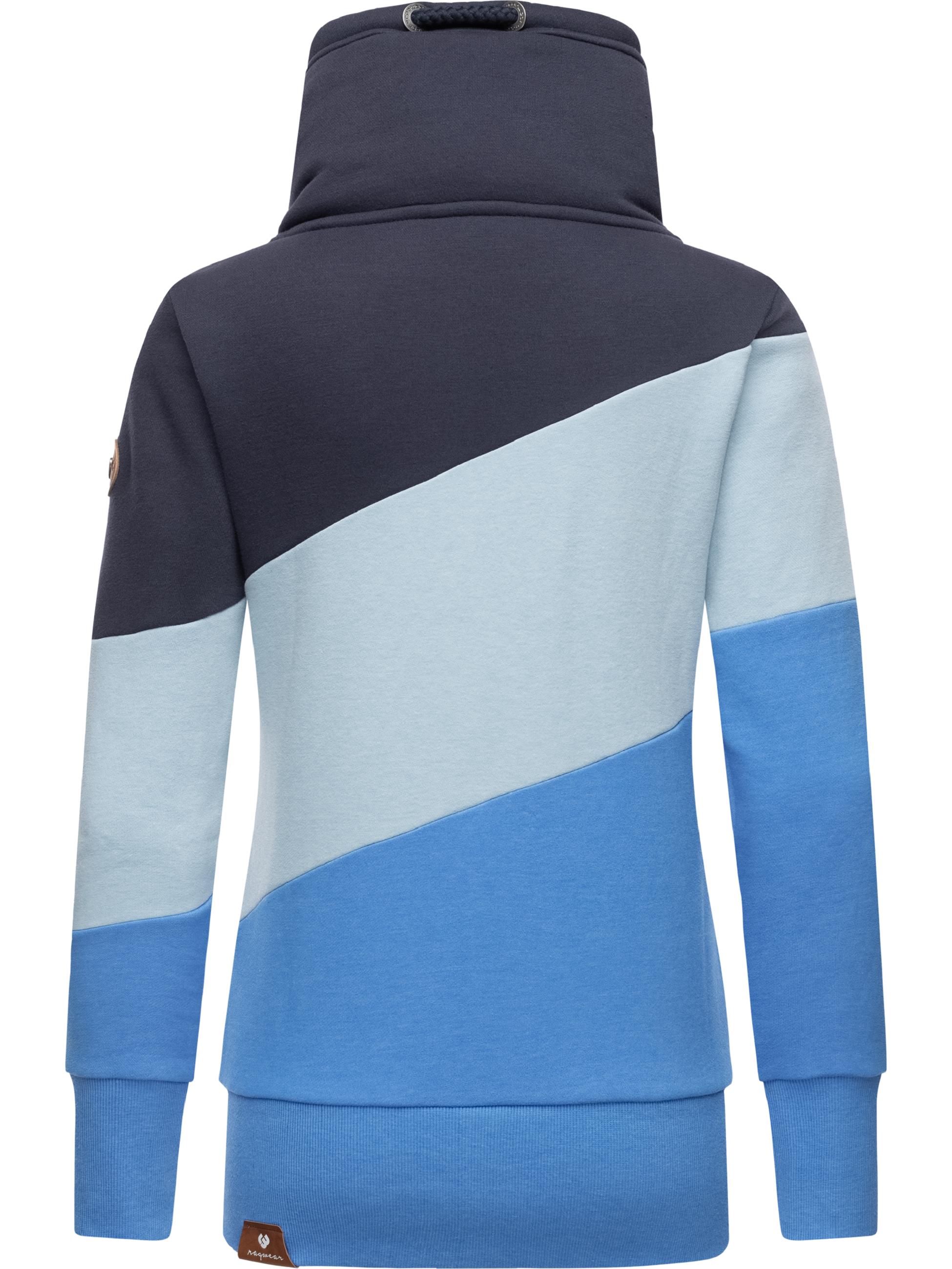 gestreifte Zip-Sweatjacke "Rumika Zip" Blue