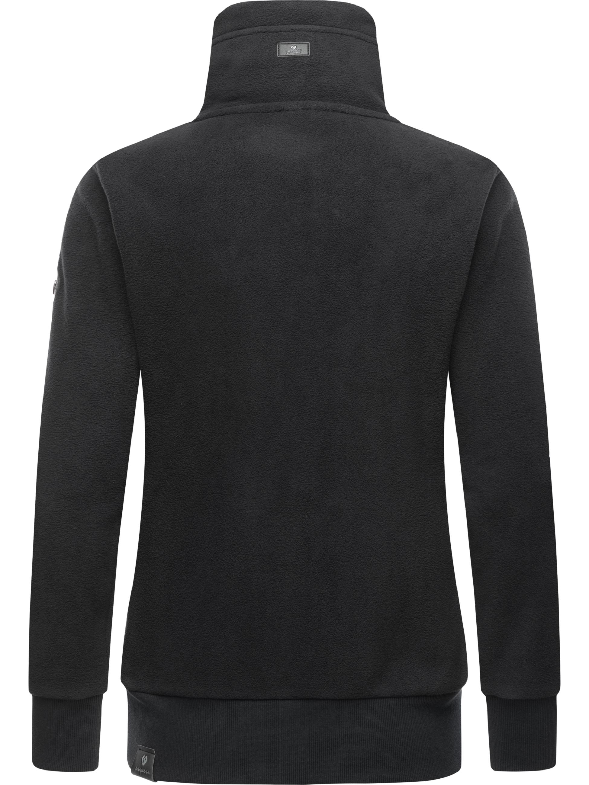 Weiche Zip-Hoodie Sweatjacke "Rylie Fleece Zip Solid" Black