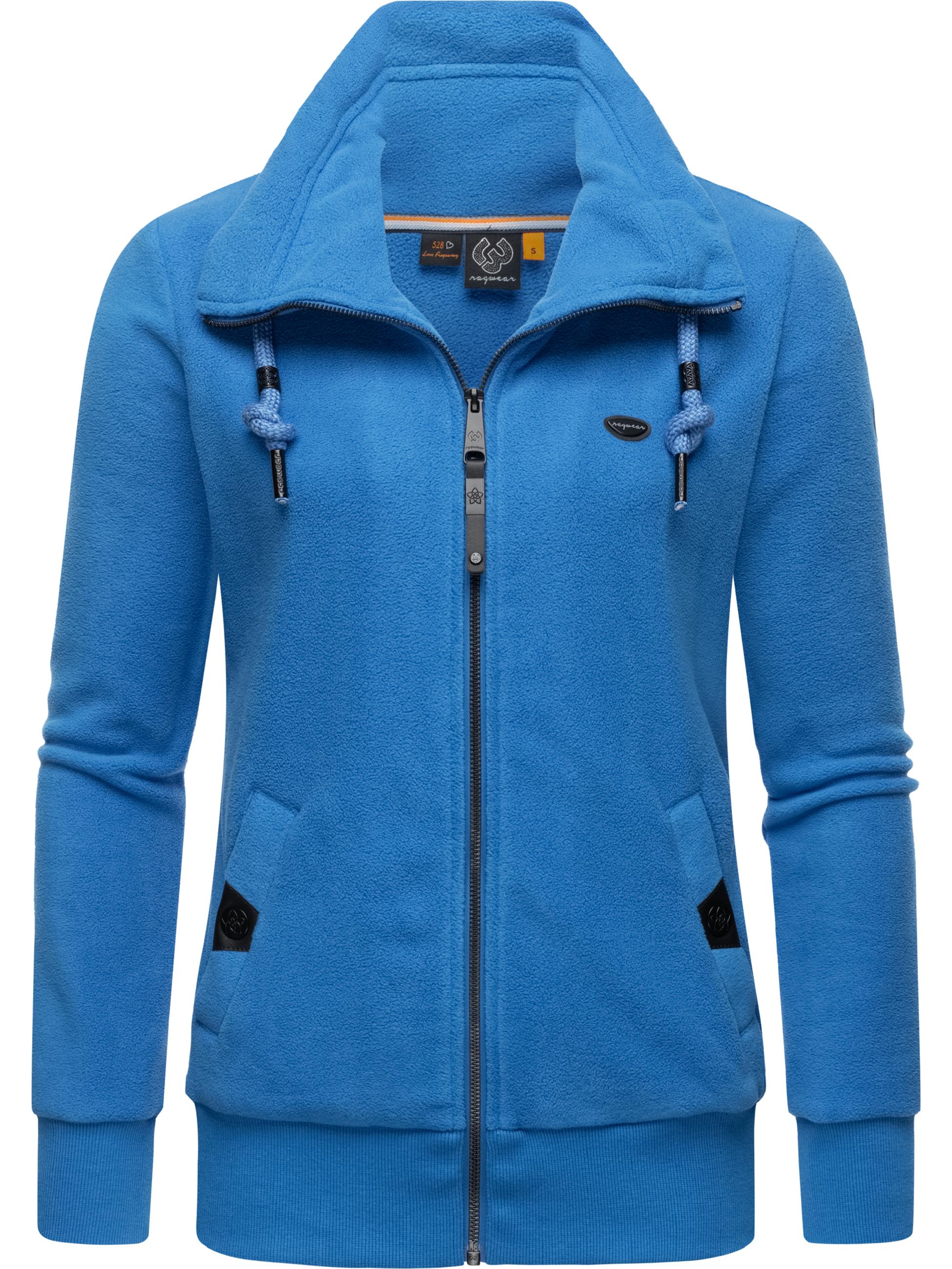 Weiche Zip-Hoodie Sweatjacke "Rylie Fleece Zip Solid" Blue