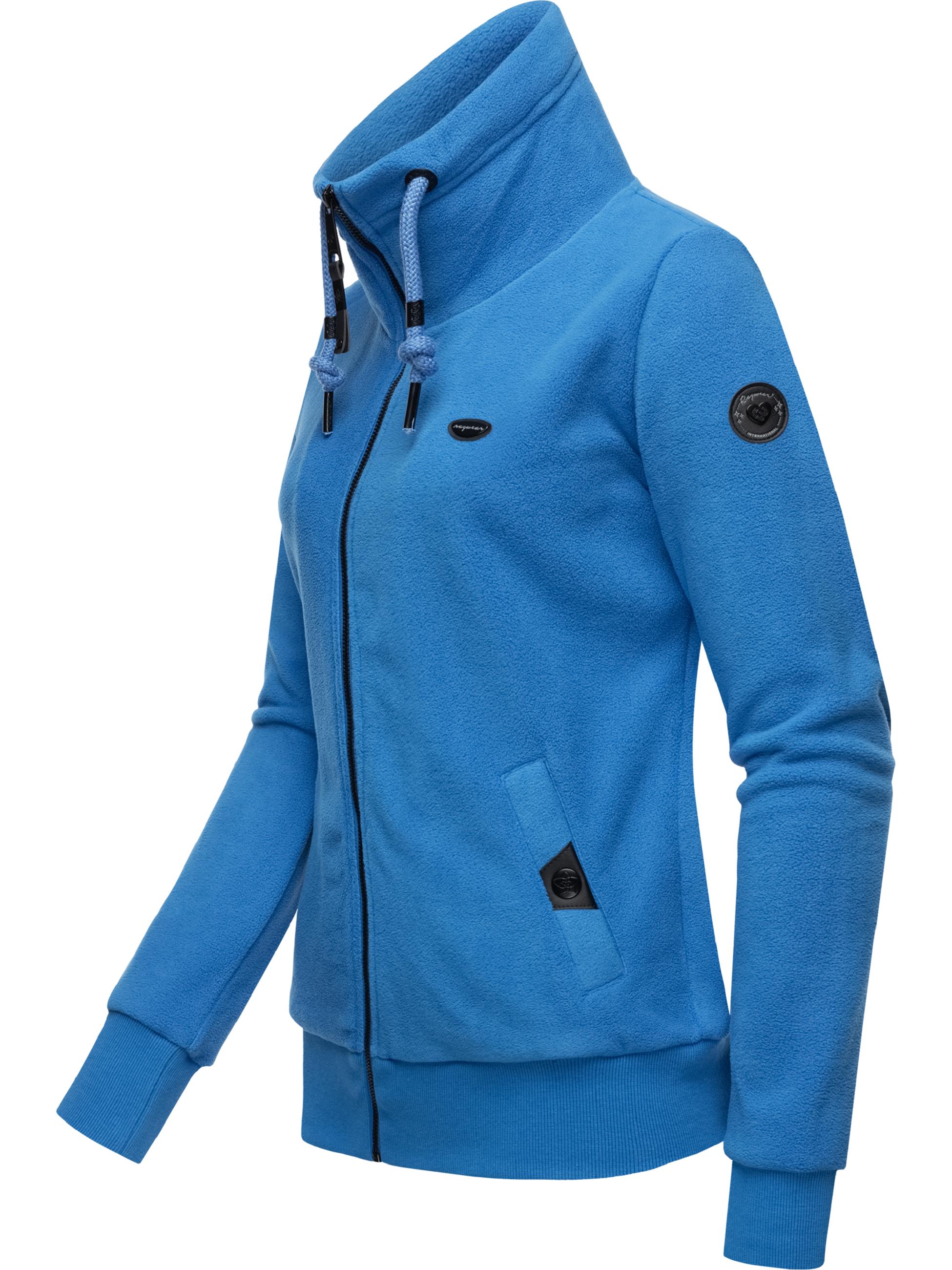 Weiche Zip-Hoodie Sweatjacke "Rylie Fleece Zip Solid" Blue