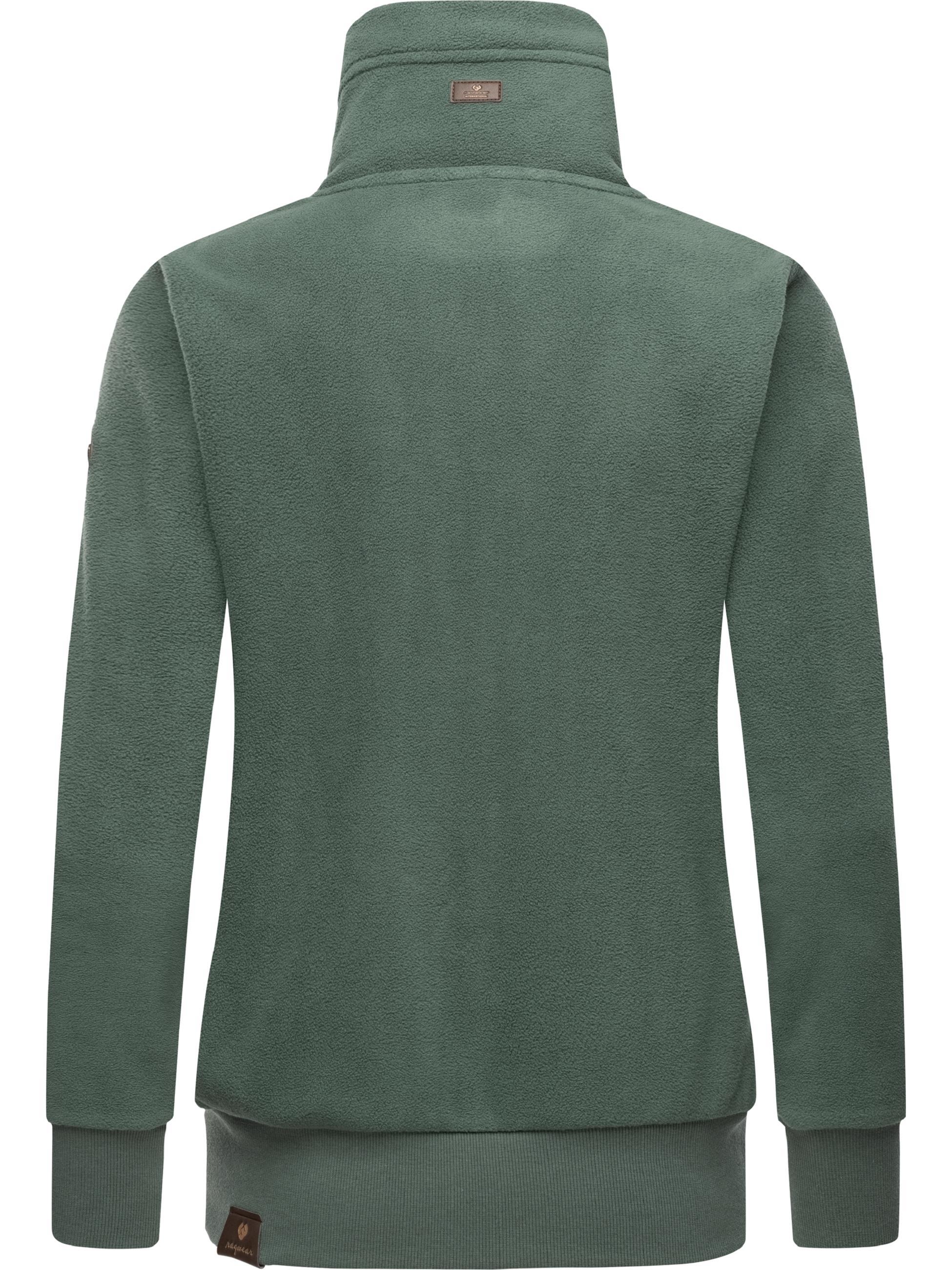 Weiche Zip-Hoodie Sweatjacke "Rylie Fleece Zip Solid" Pine Green