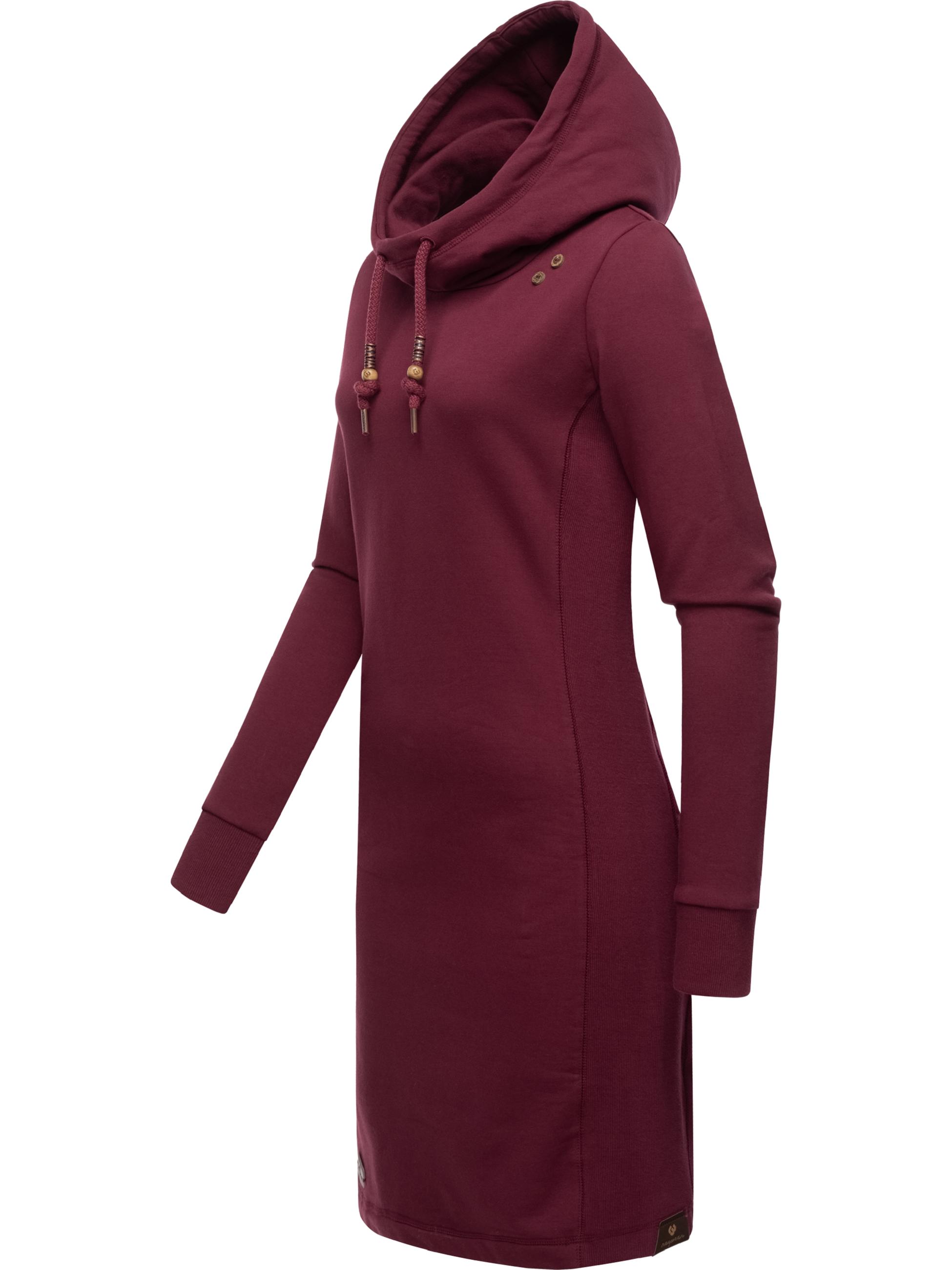 Lässiges Sweatkleid mit Kapuze "Sabreen" Wine Red23