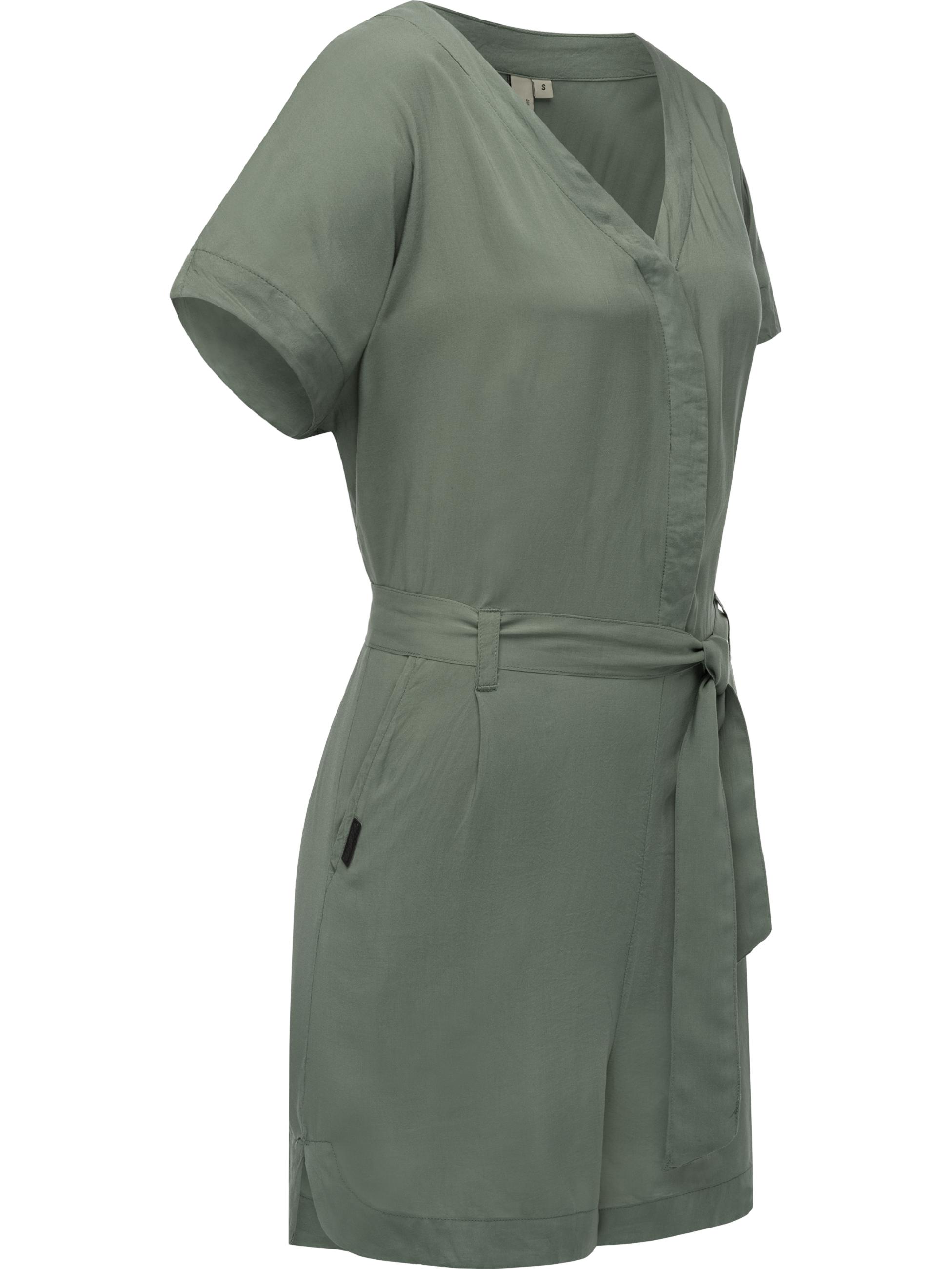 Kurzarm Jumpsuit mit Taillenband "Salwin Solid" Baltic