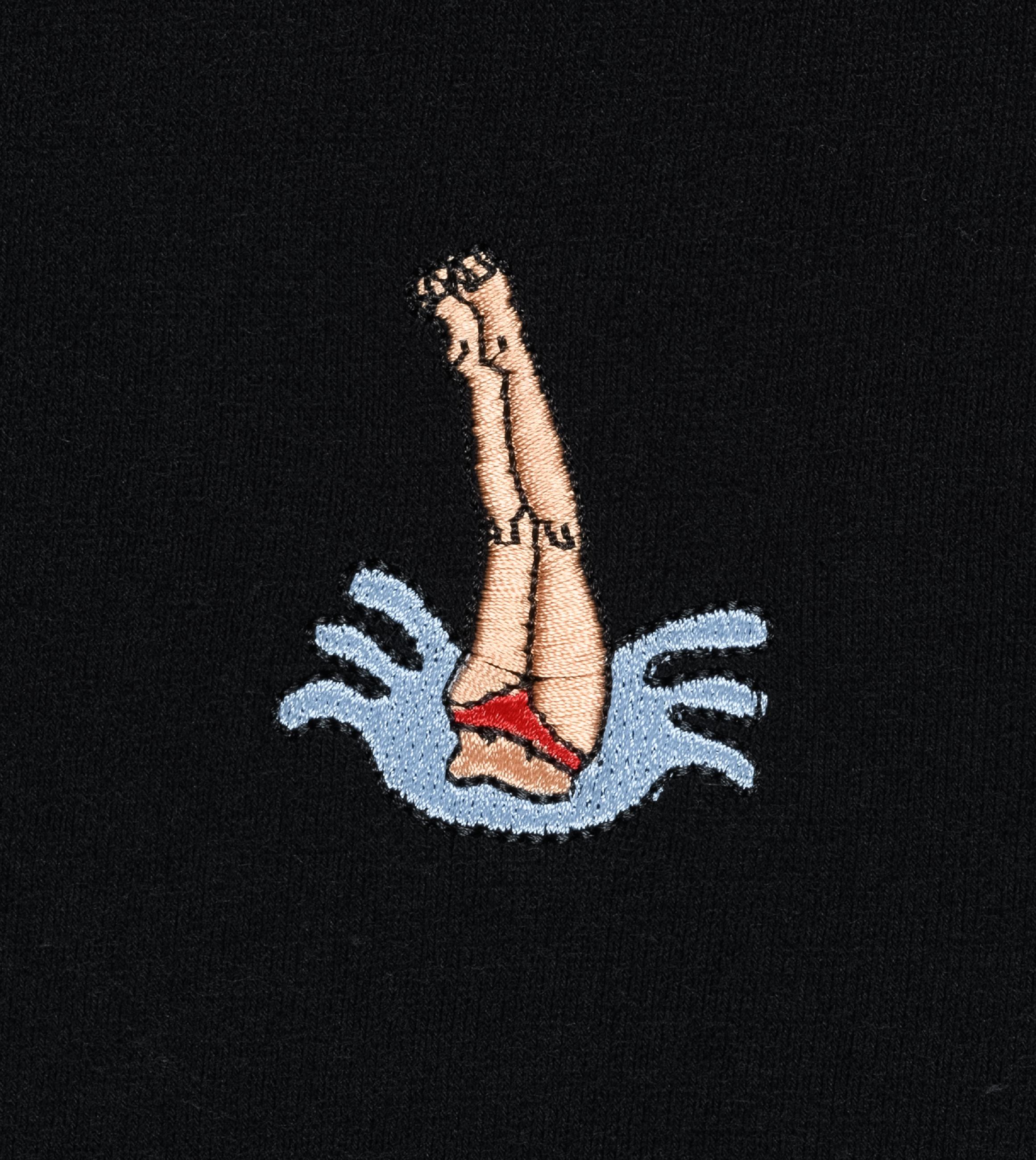 Boxy T-Shirt mit Schwimmer-Stickerei "Samms A Gots YOUMODO" Black