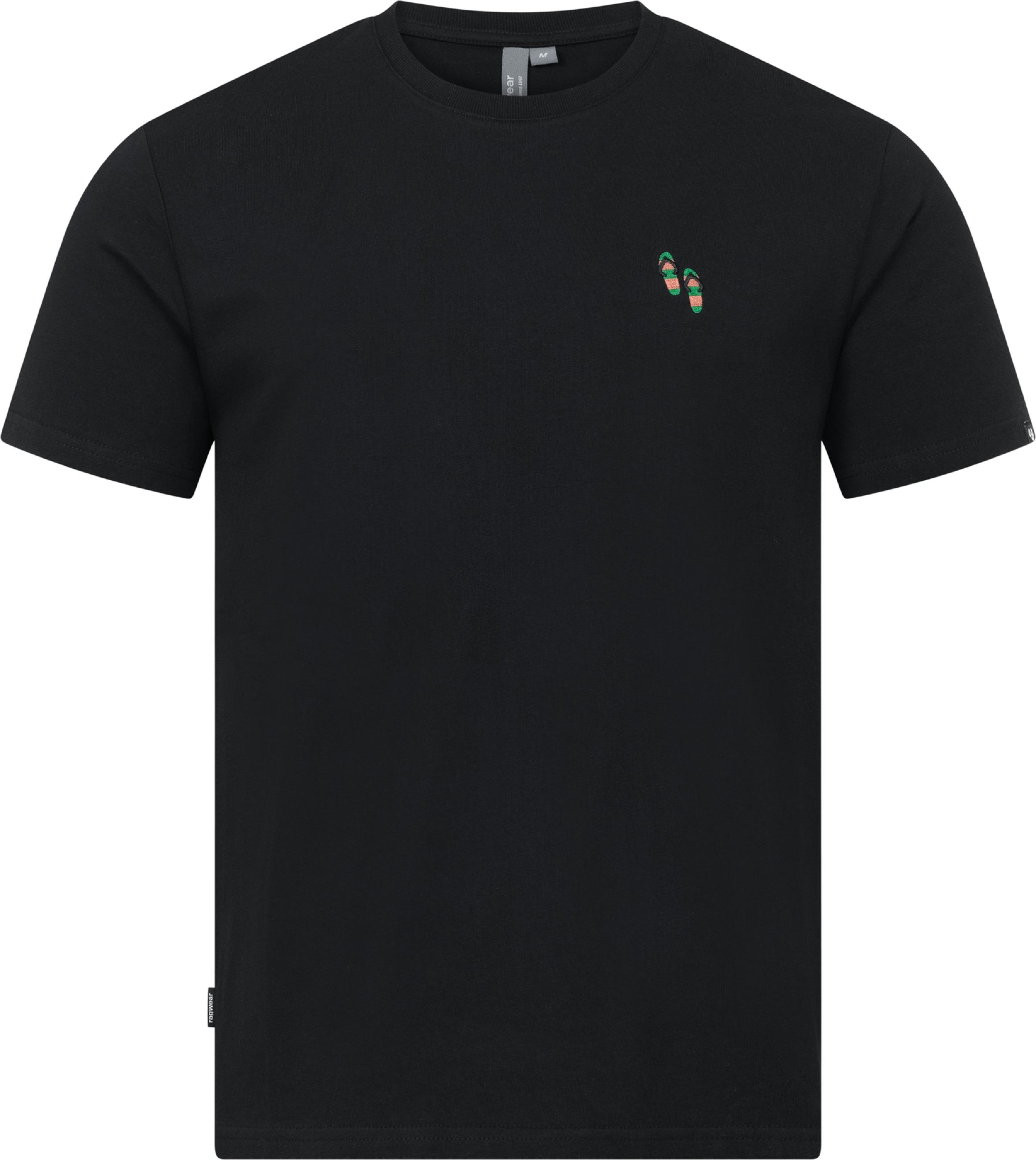 Boxy T-Shirt mit Beach-Slipper-Stickerei "Samms B Gots YOUMODO" Black