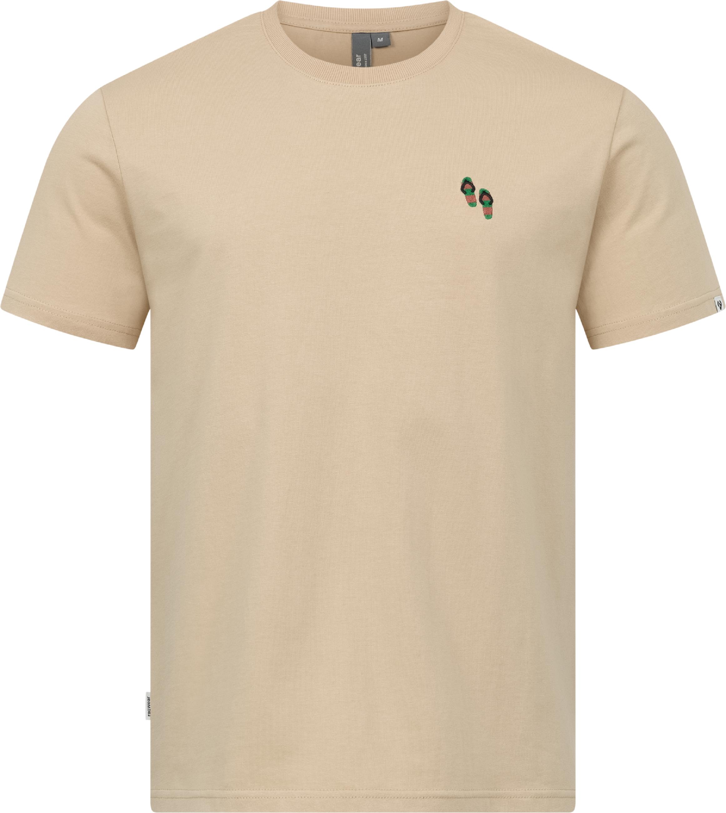 Boxy T-Shirt mit Beach-Slipper-Stickerei "Samms B Gots YOUMODO" Sand