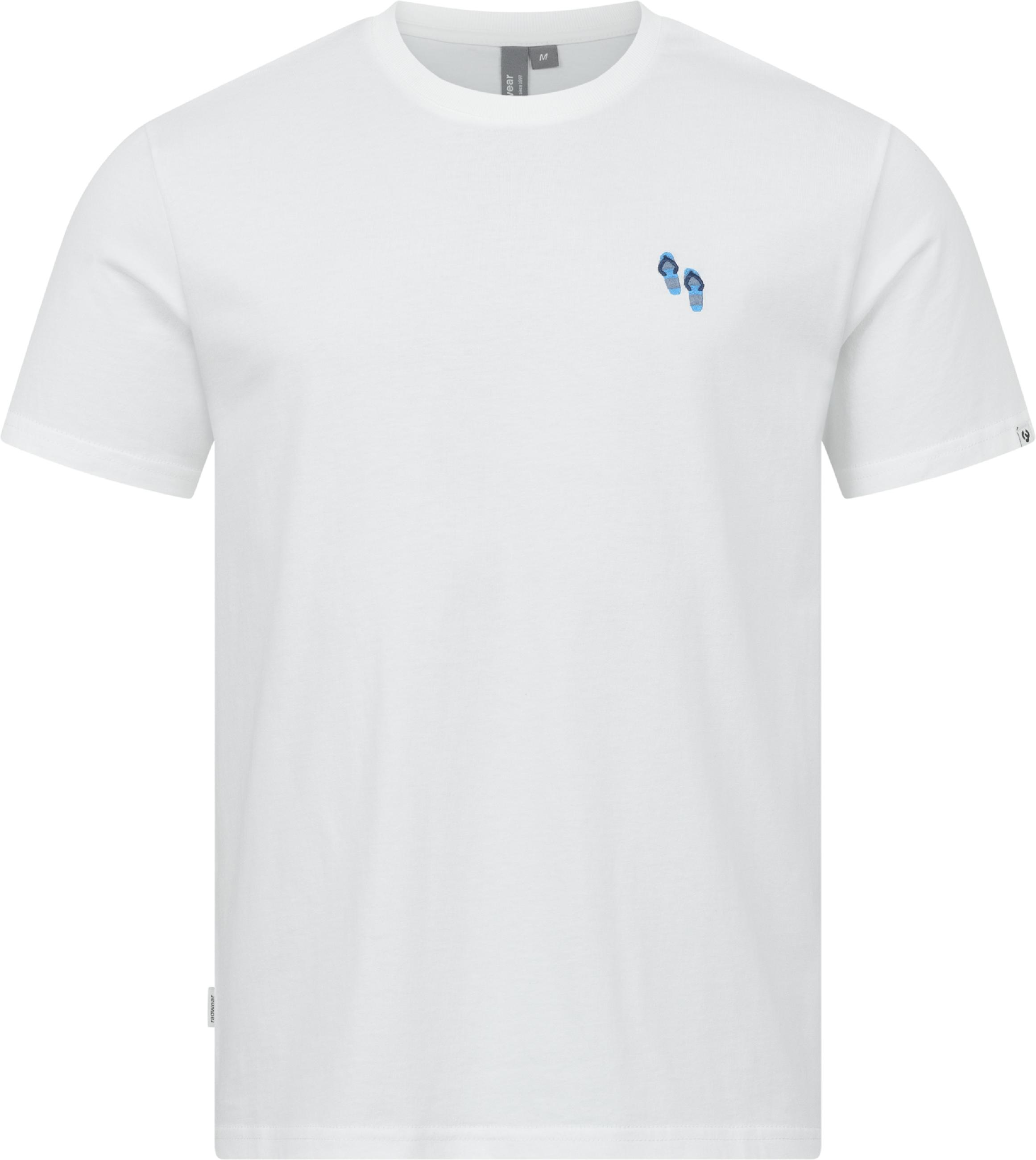 Boxy T-Shirt mit Beach-Slipper-Stickerei "Samms B Gots YOUMODO" White