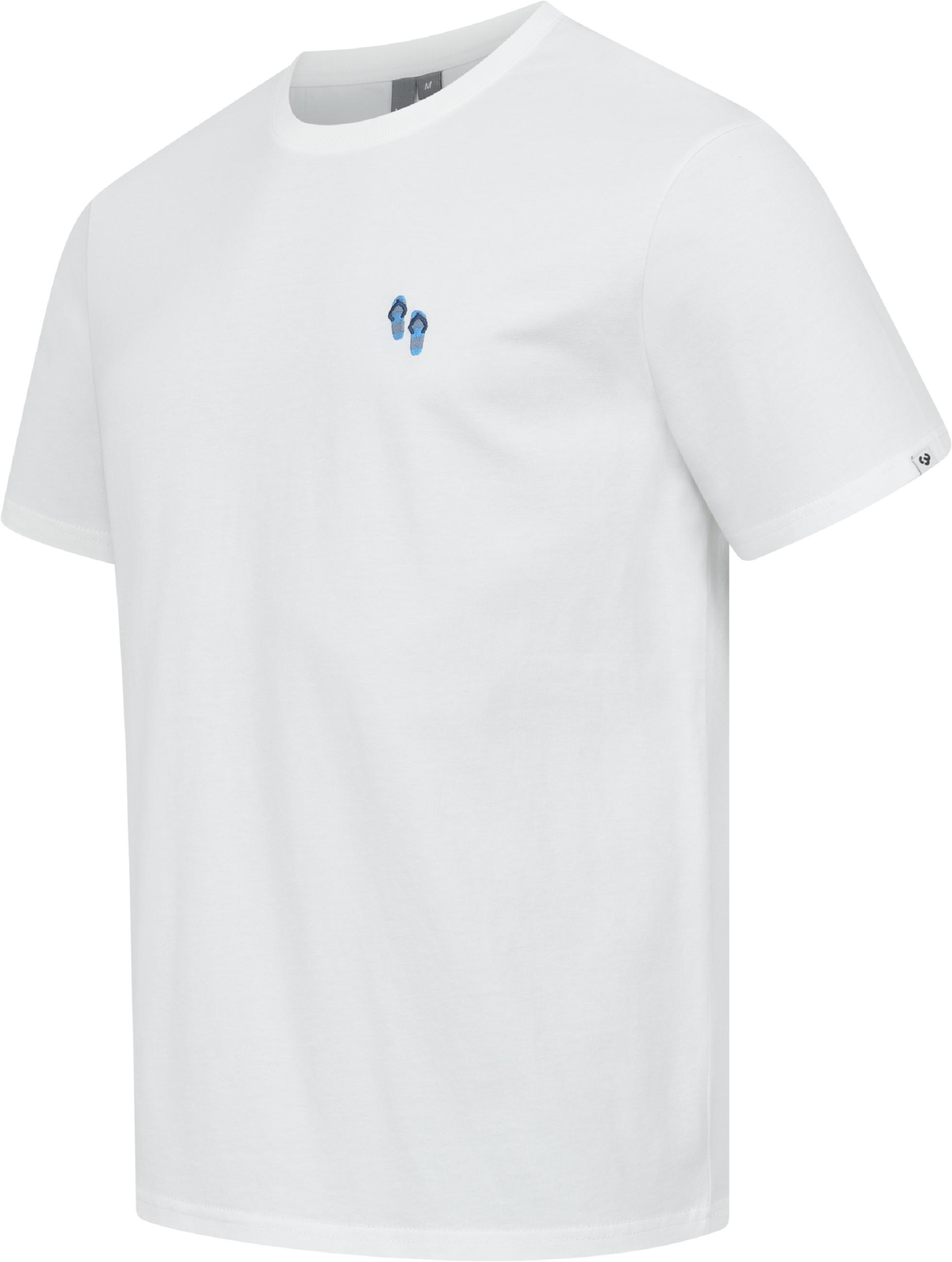 Boxy T-Shirt mit Beach-Slipper-Stickerei "Samms B Gots YOUMODO" White