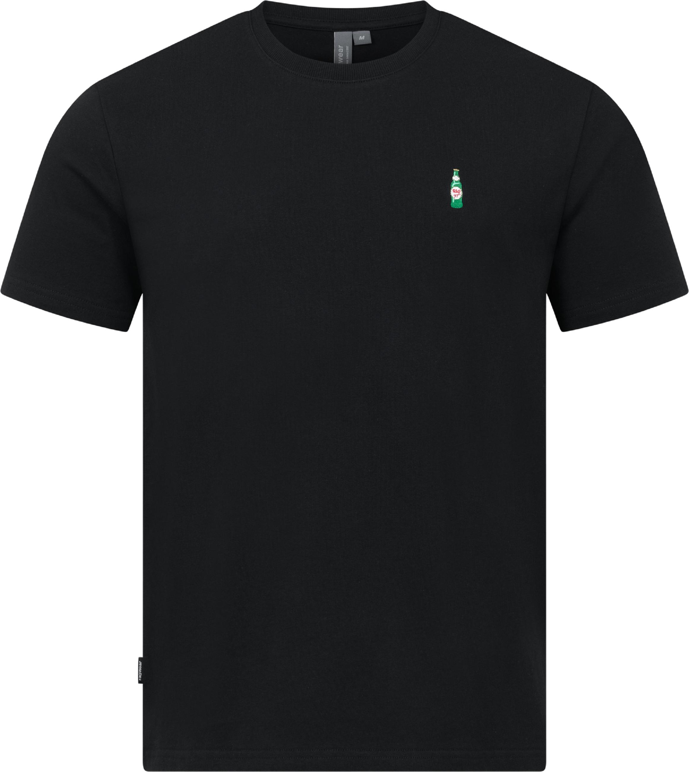 Boxy T-Shirt mit Flaschen-Stickerei "Samms C Gots YOUMODO" Black