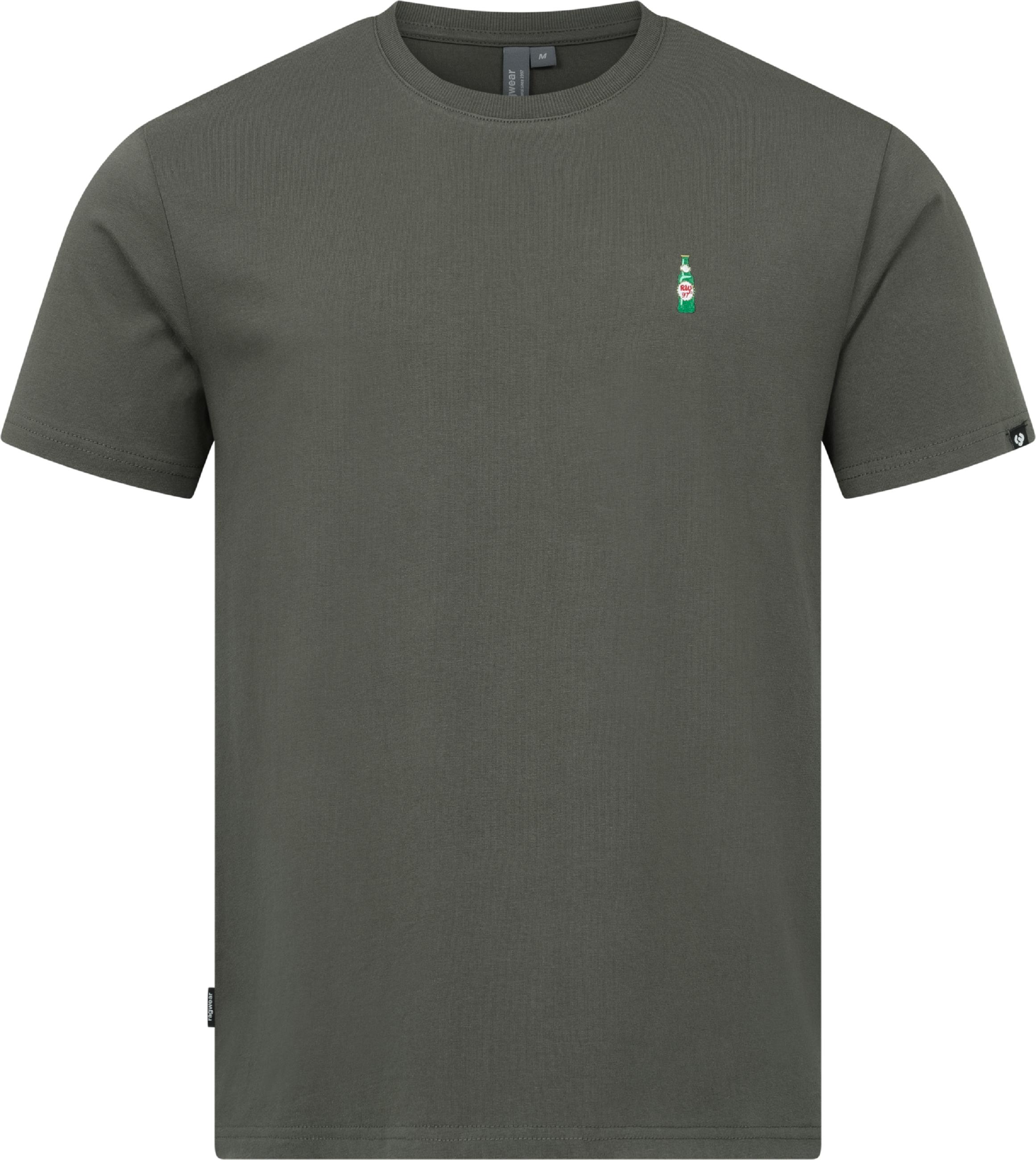 Boxy T-Shirt mit Flaschen-Stickerei "Samms C Gots YOUMODO" Dark Olive