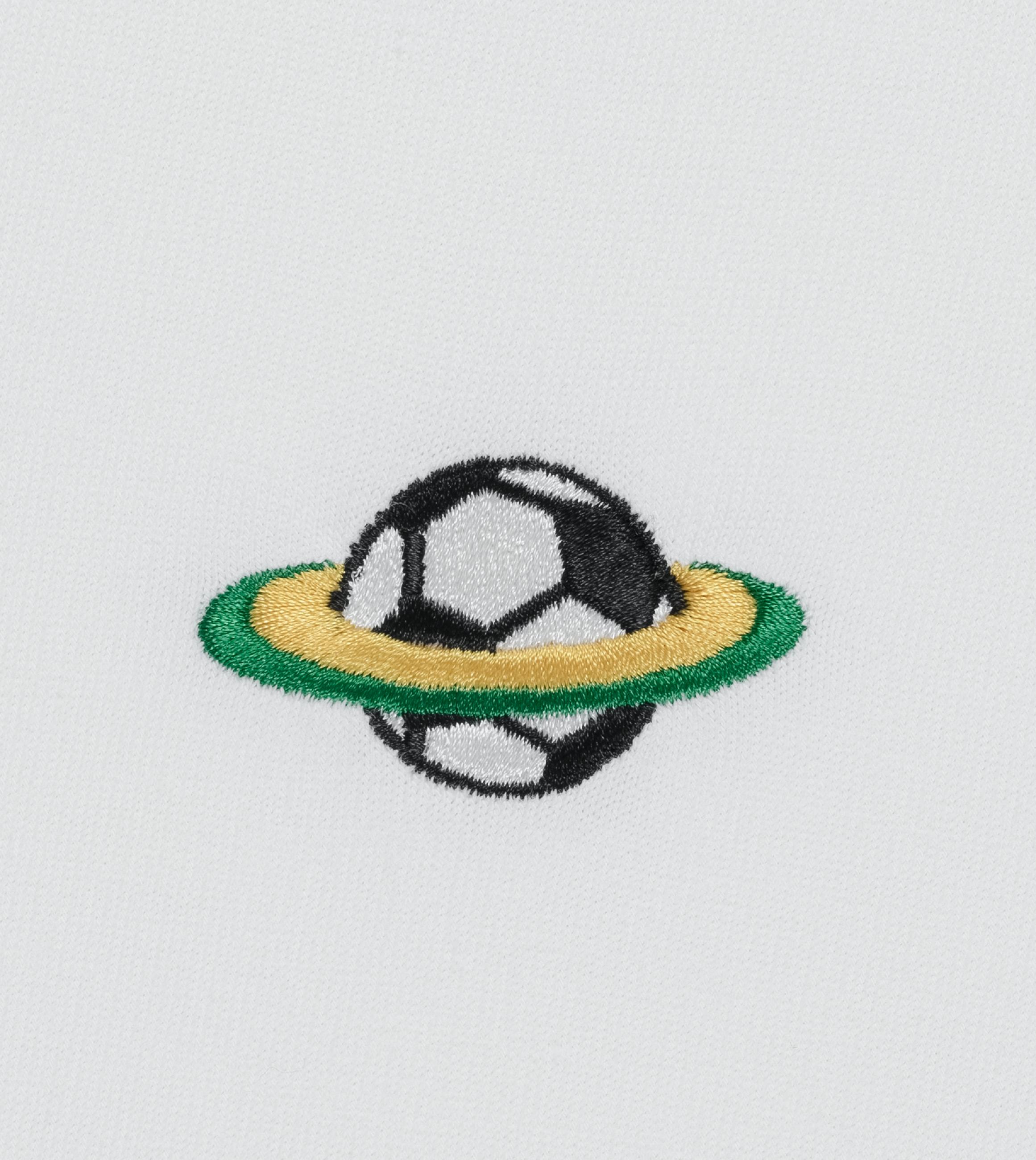 Boxy T-Shirt mit Fußball-Stickerei "Samms D Gots YOUMODO" White