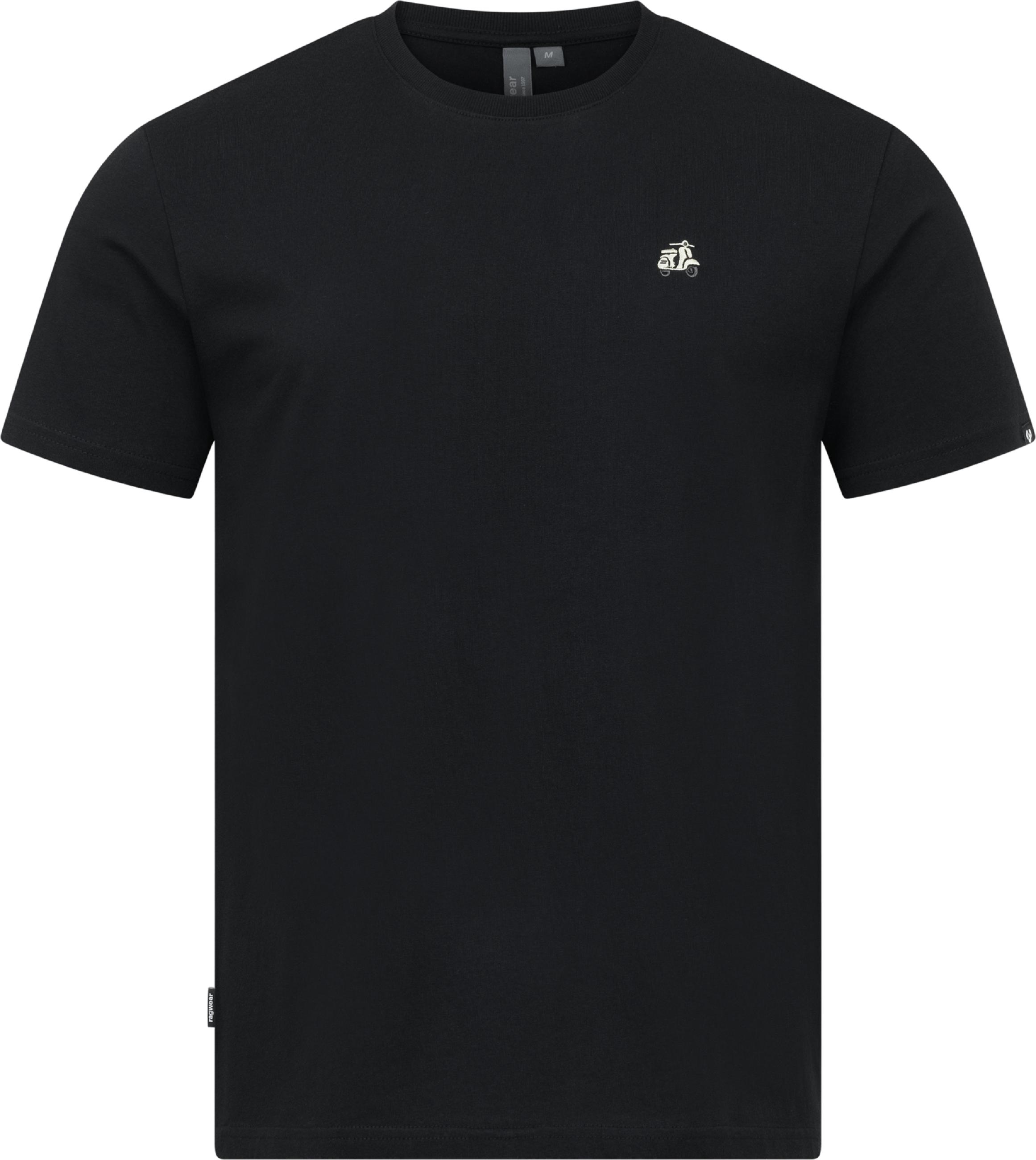 Boxy T-Shirt mit Retro-Roller-Stickerei "Samms F Gots YOUMODO" Black