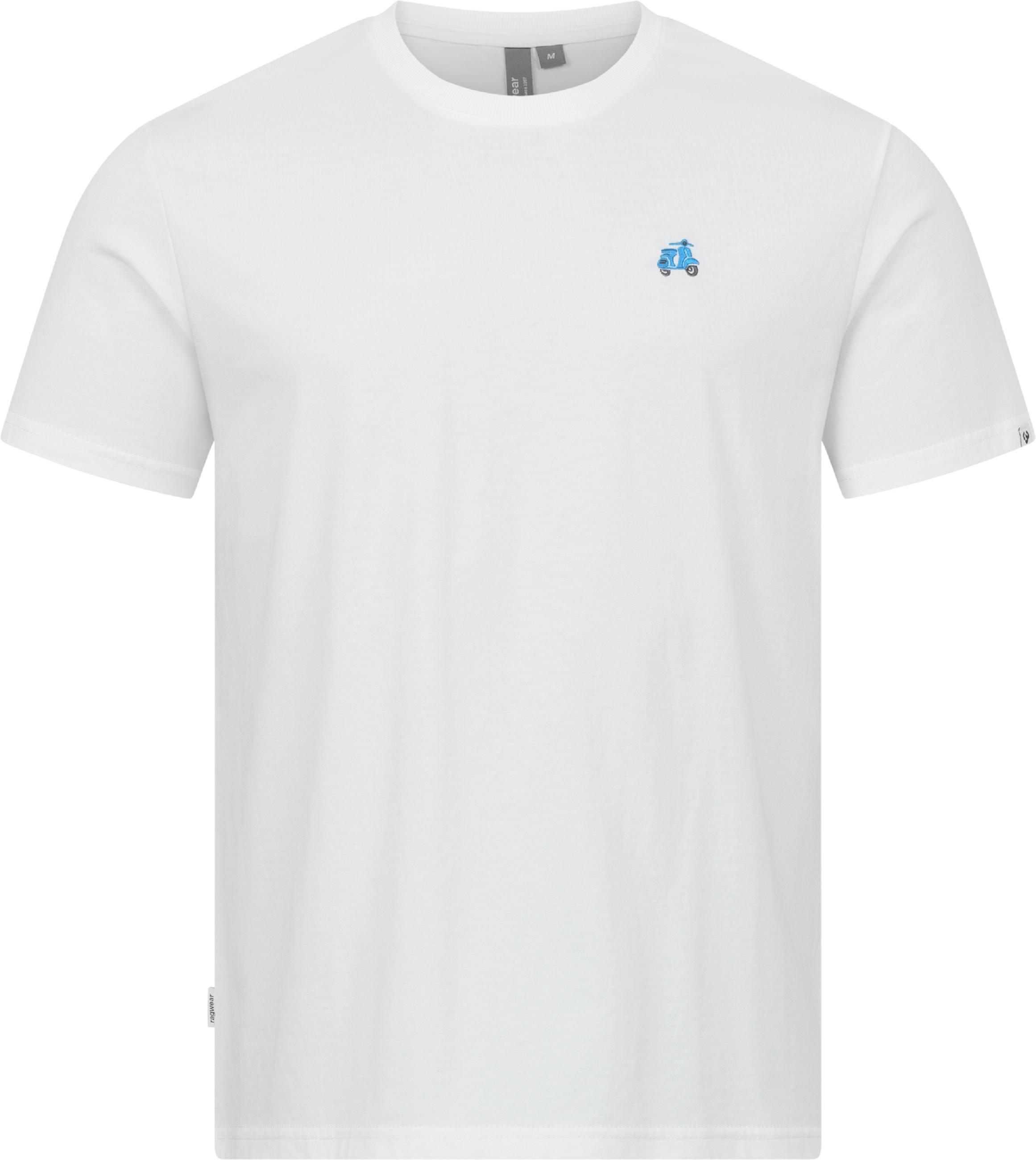 Boxy T-Shirt mit Retro-Roller-Stickerei "Samms F Gots YOUMODO" White