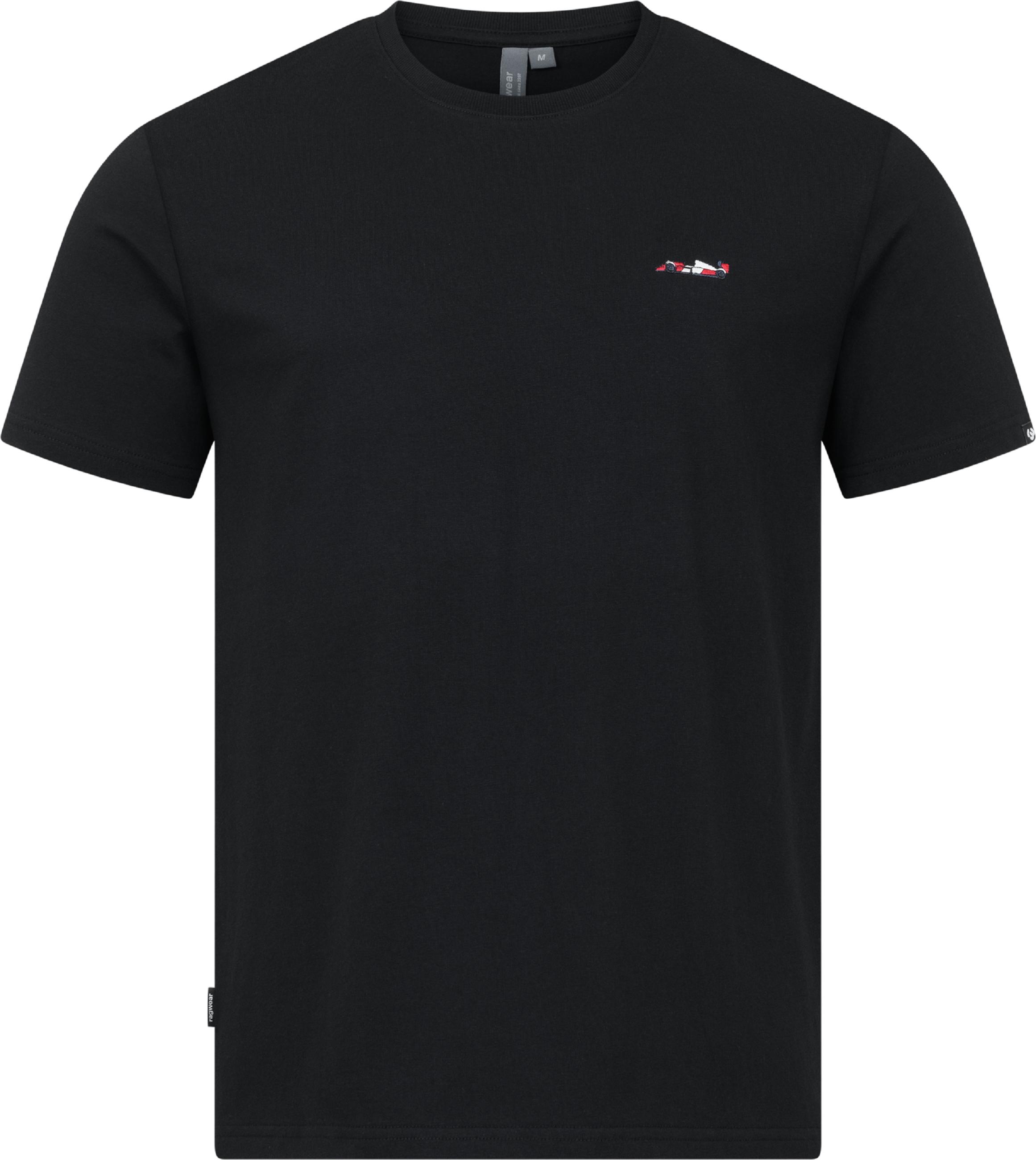 Boxy T-Shirt mit Rennwagen-Stickerei "Samms G Gots YOUMODO" Black