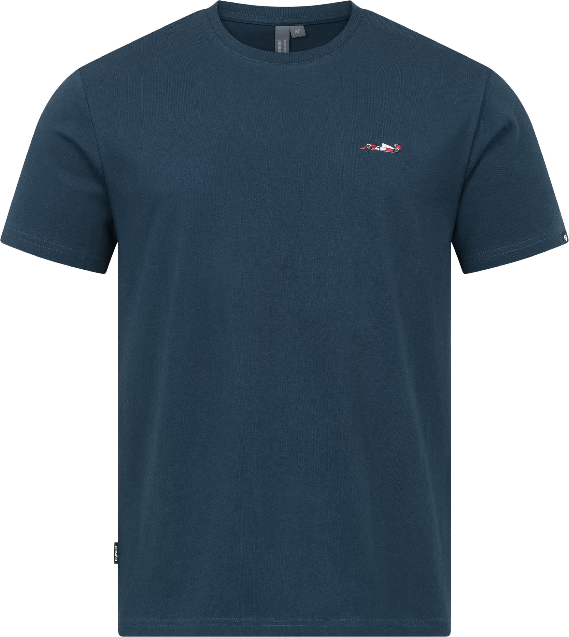 Boxy T-Shirt mit Rennwagen-Stickerei "Samms G Gots YOUMODO" Petrol