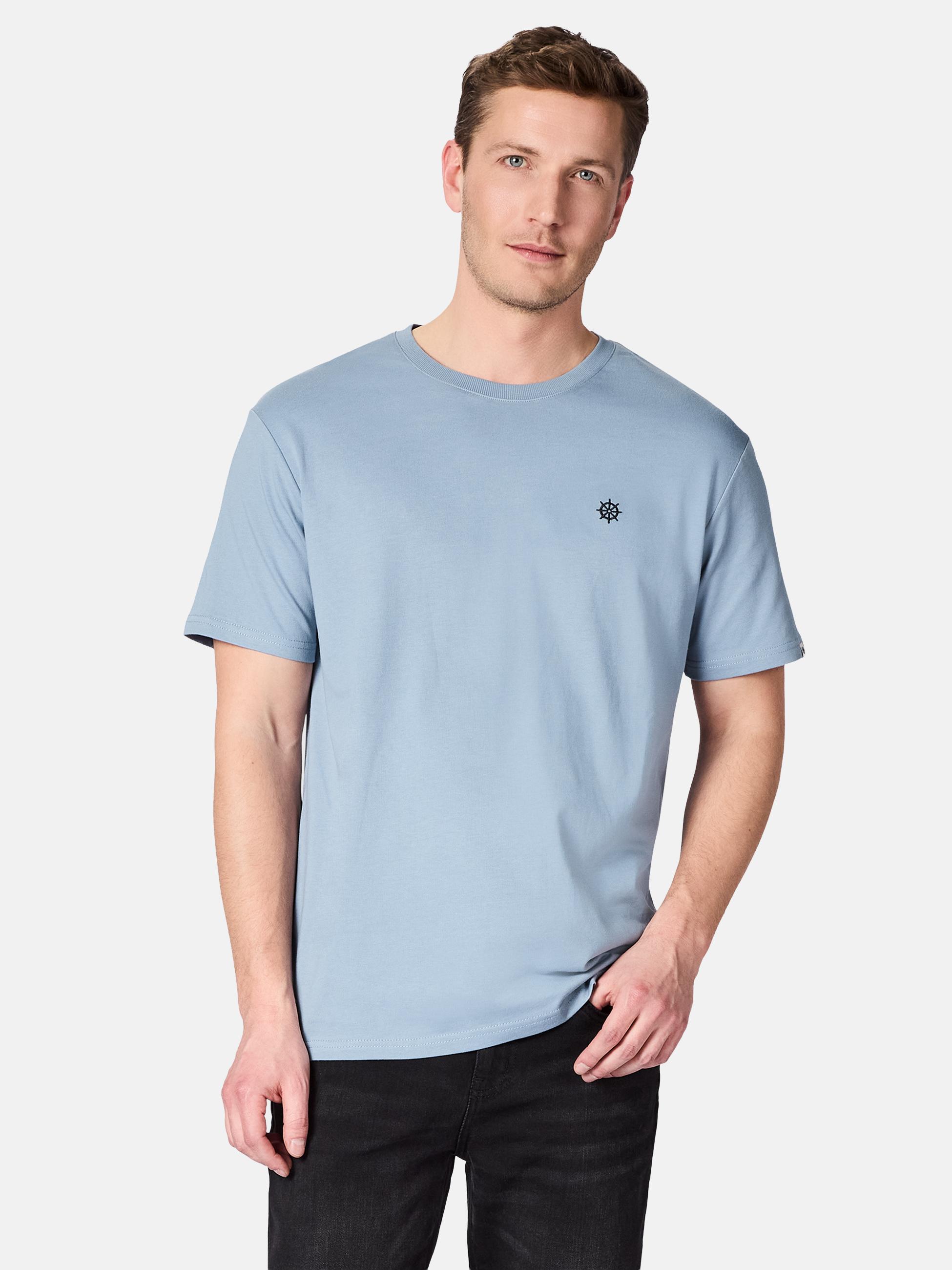 Boxy T-Shirt mit Kapitän-Stickerei "Samms H Gots YOUMODO" Dusty Blue